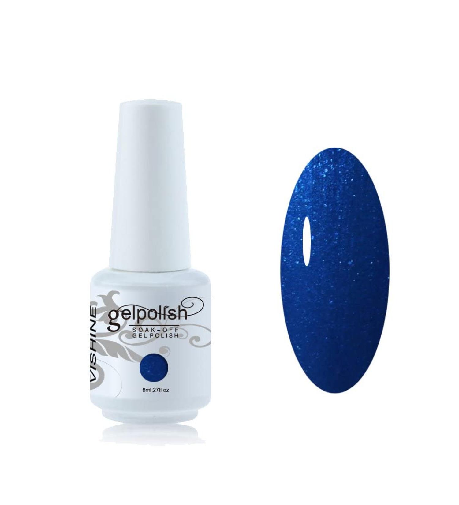 Vishine 8ml Gelpolish Long-lasting Gel Nail Polish Soak Off UV LED Manicure Nail Art Pearl Imperial Blue #1054 1054-8ml - Buy Online on GoSupps.com
