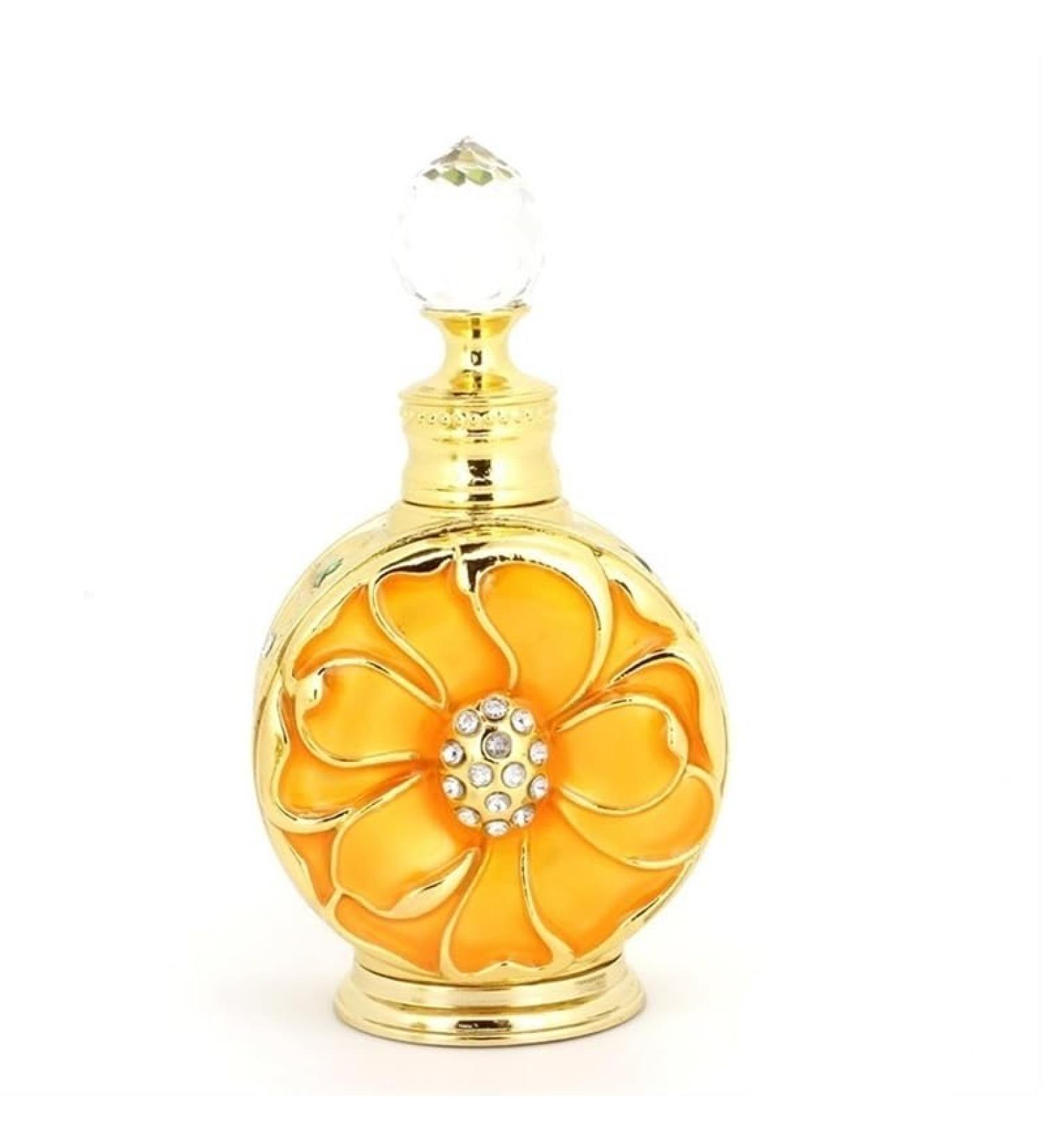 DFJOENVLDKHFE Perfume Bottle Empty Frosted Glass Essential Oil Bottle Refillable Empty Jewelry Decoration Crystal Bottle (Size : Gold Yellow Rose 12ml) - Buy Online on GoSupps.com
