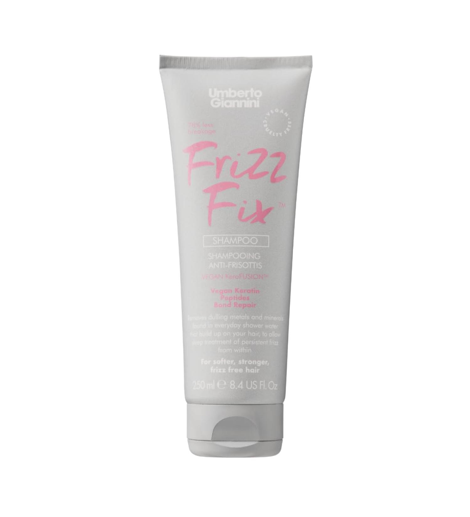 Umberto Giannini Frizz Fix Shampoo - Vegan Keratin Bond Repair for Dry Damaged Hair | Sulphate Free & 94% Natural - 250ml International Shipping - Buy Online on GoSupps.com