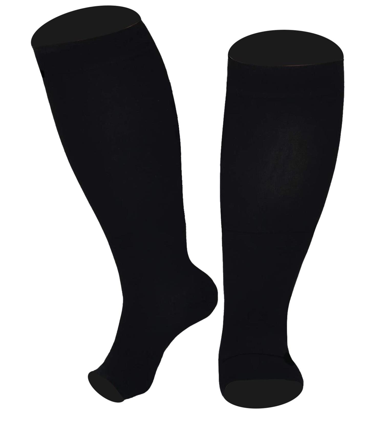 FEOYA Compression Stockings | Medical Thrombosis Socks for Men & Women | Open Lace Calves | Plantar Fasciitis & Heel Spur Support | Sizes M-7XL - Black - Buy Online on GoSupps.com