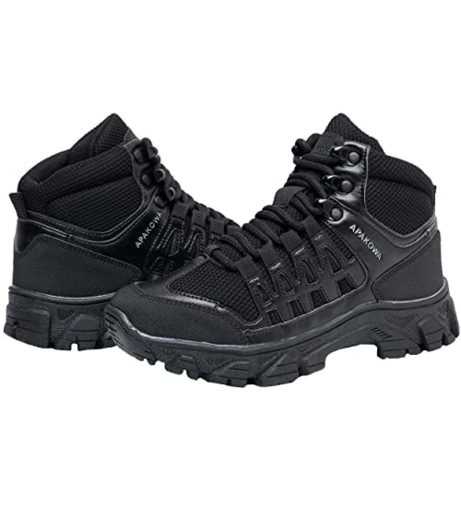 Dirafy Kids Outdoor Ankle Hiking Boots - Boys Lightweight Trekking Shoes | Size 5 Big Kid, Black - Buy Online on GoSupps.com