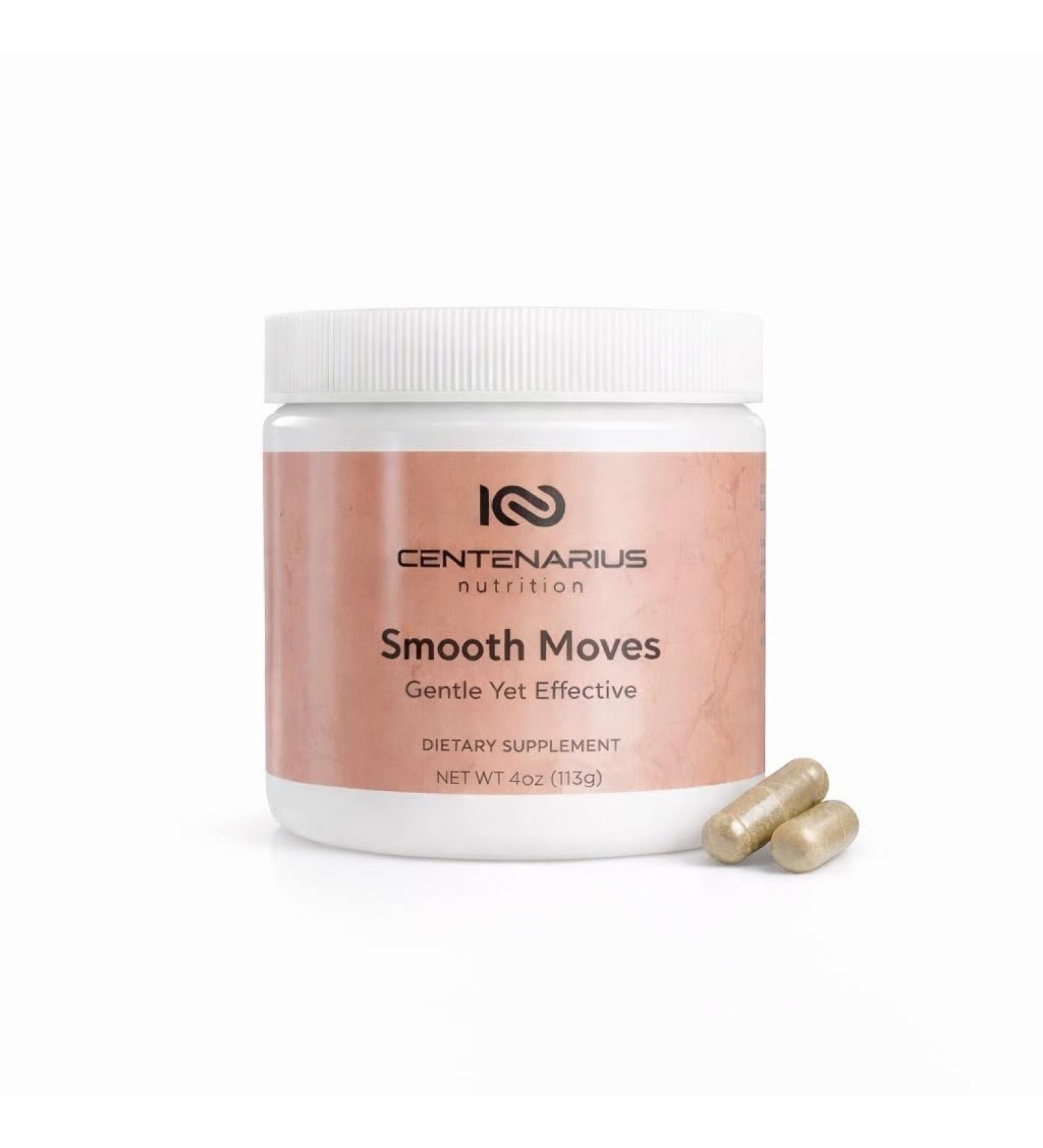 Smooth Moves with Cascara Sagrada & Aloe Ferox 30 Capsules - Gentle Botanical Bowel Support for Natural Digestive Balance Occasional Relief & Non-Habit Forming Daily Comfort - Centenarius Nutrition - Buy Online on GoSupps.com