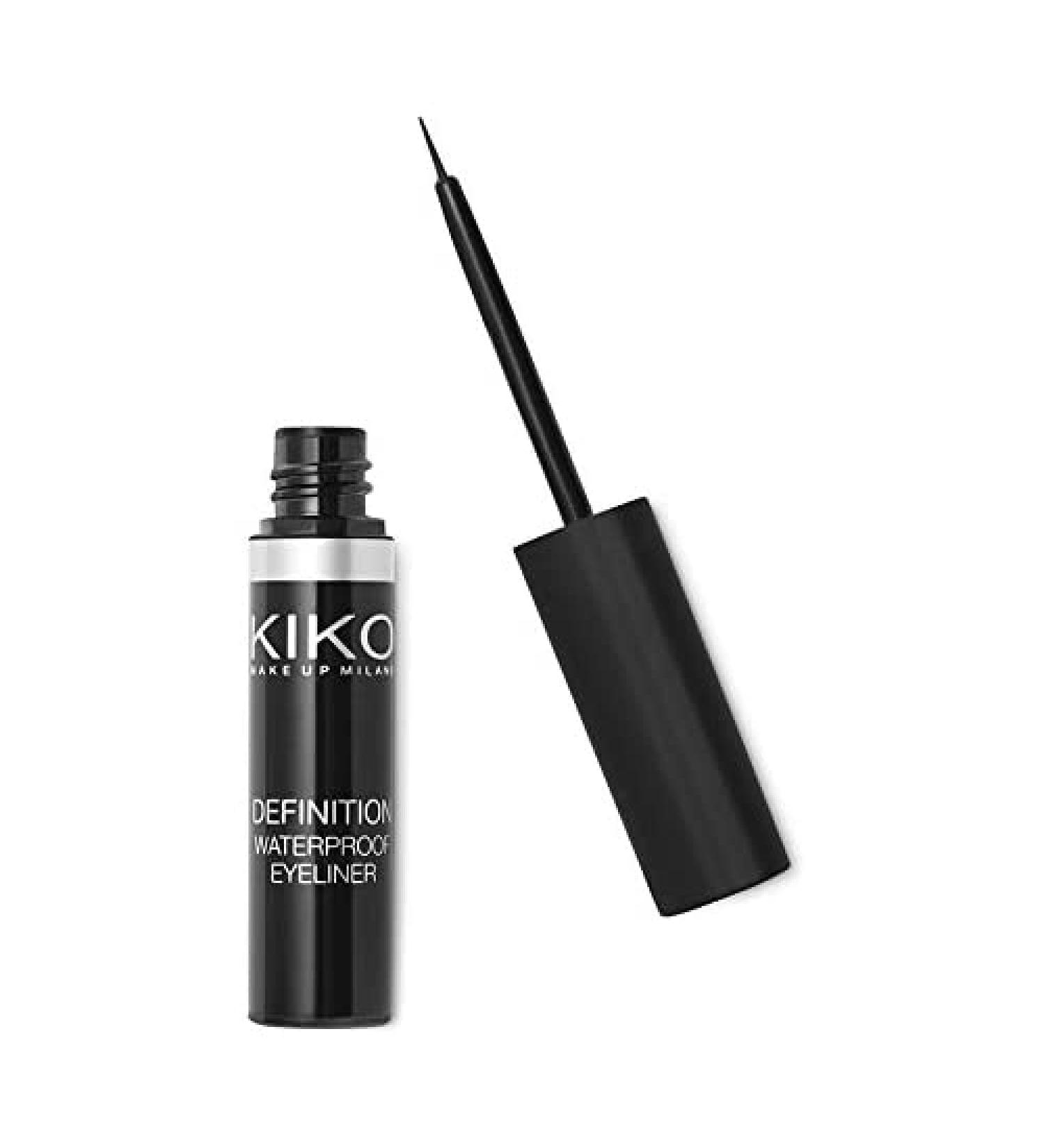 Kiko MILANO - Definition Waterproof Eyeliner - Long Lasting Liquid Eyeliner Black | Water Resistant | Hypoallergenic Eyeliner | Professional Cruelty Free Makeup | Made in Italy