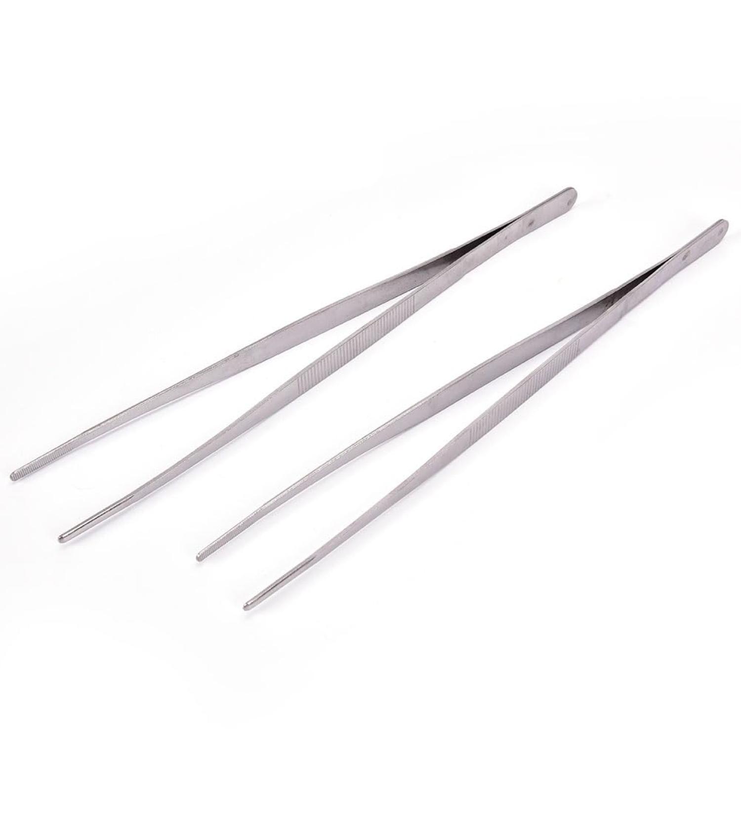 Stainless Steel Tweezer Professional Straight Pointed Tweezer for Medical Dressings Gardening and Manual Work (8"/12") 2 8"+12" - Buy Online on GoSupps.com