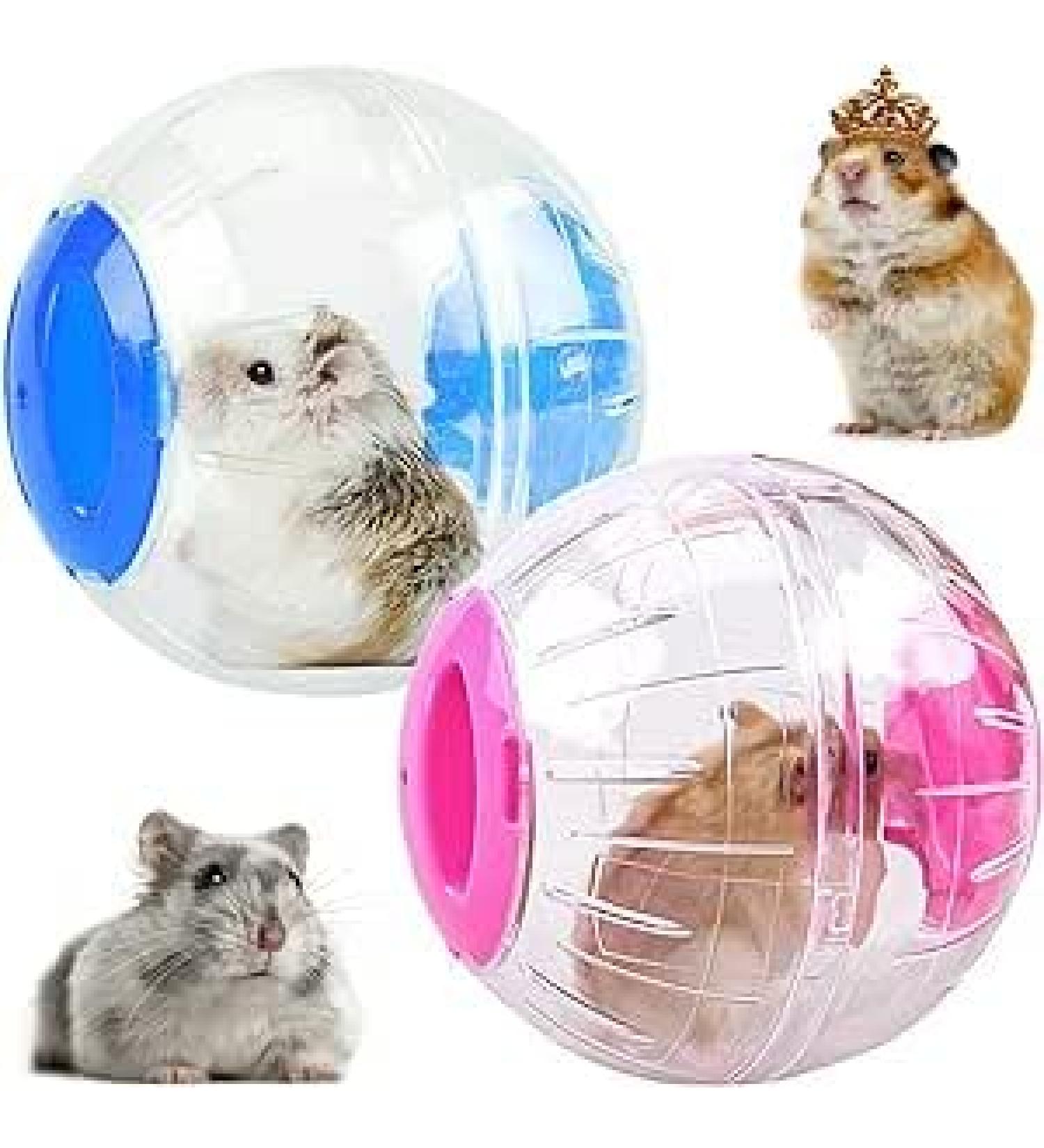 INHEMING2 Pcs Hamster Exercise Ball Transparent Hamster Running Ball Small Animals Jogging Ball Toy Cage Accessories For Dwarf Hamster Small Pet Multi-colored - Buy Online on GoSupps.com