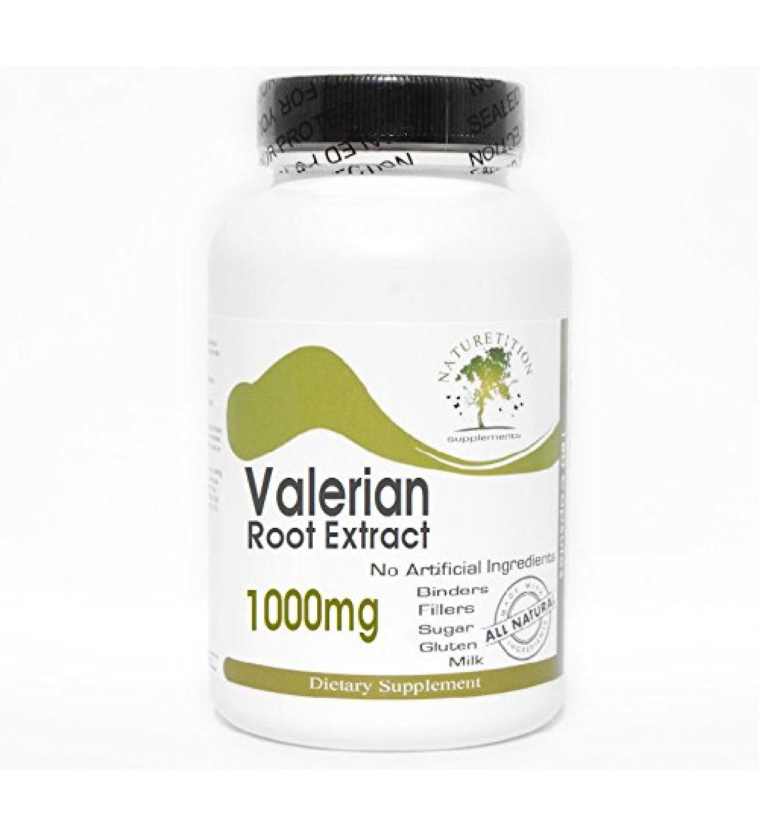 Valerian Root Extract 1000mg 100 Capsules - No Additives Naturetition Supplements