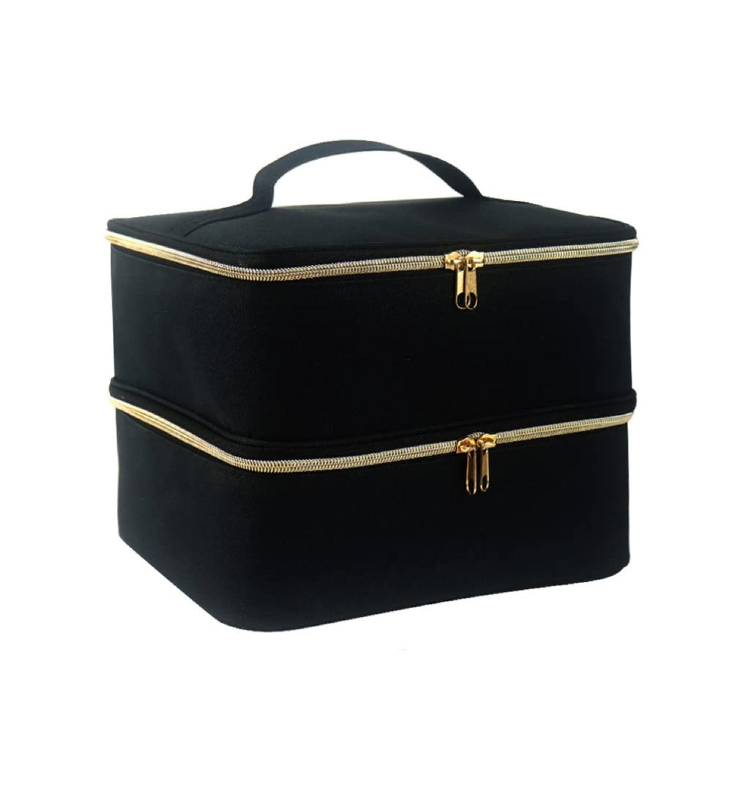 Boczif Double-Layer Nail Polish Storage Bag - Fits 30 Bottles - Adjustable Dividers - Nail Dryer Lamp Compartment - Manicure Organizer Case (Black) - Buy Online on GoSupps.com