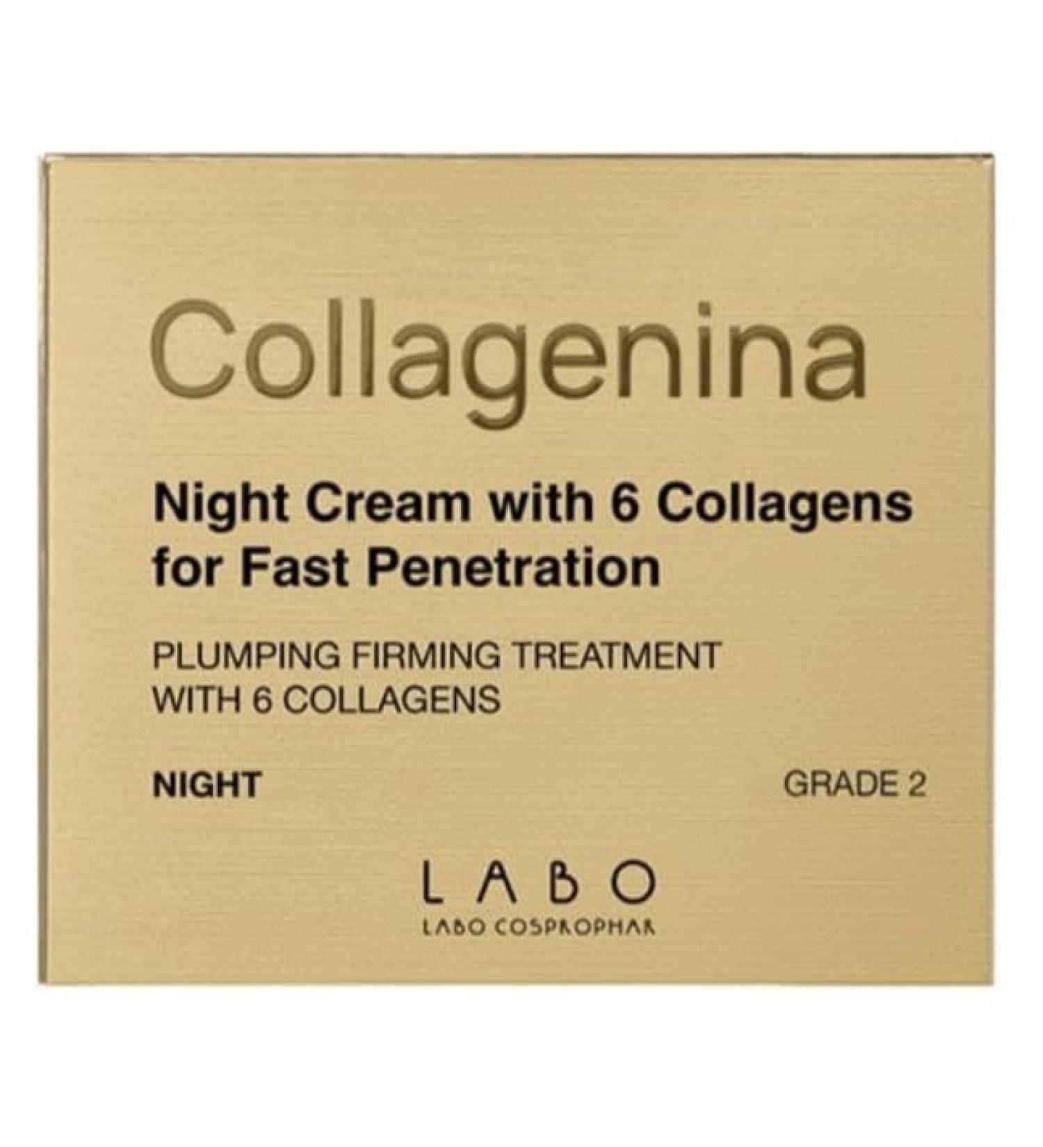 Laboratory Collagenina Face Night Cream Grade 2 with 6 collagens for fast penetration 50 ml