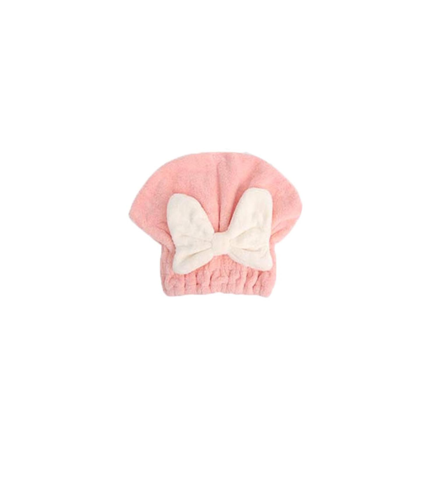 Buy New Super Absorbent Shower Caps - Microfiber Coral Velvet Bow Dry Hair Cap for Wet Hair - Quick Drying Pink Bath Cap - Buy Online on GoSupps.com
