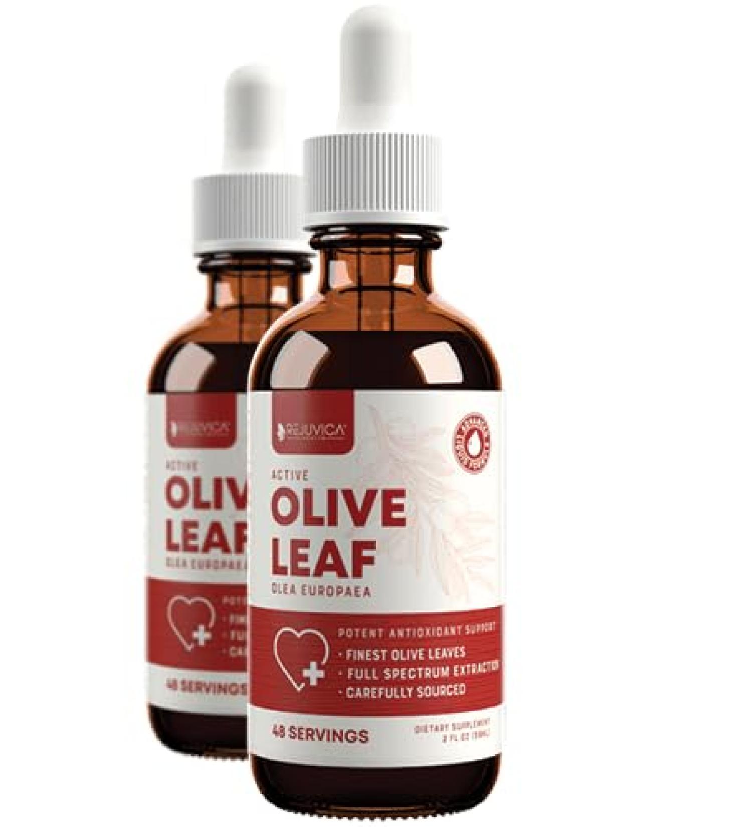 Rejuvica Active Olive Leaf Extract | Naturally Occurring Oleuropein Liquid Drops for Immune & Heart Support | Fast-Absorption, Vegan, Alcohol-Free | 6 fl oz - Buy Online on GoSupps.com
