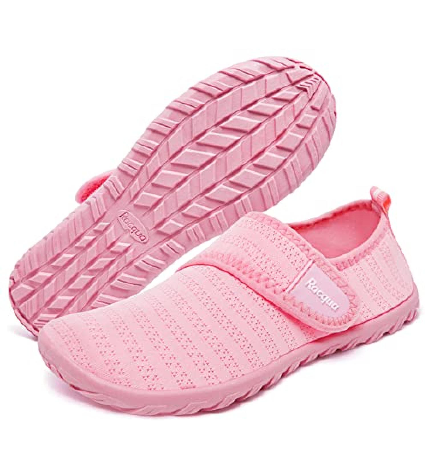 Racqua Kids Water Shoes - Lightweight Aqua Swim Shoes for Boys and Girls - Quick Dry Barefoot Design - Big Kid Size 3 (Hdk1601-pink) - Buy Online on GoSupps.com