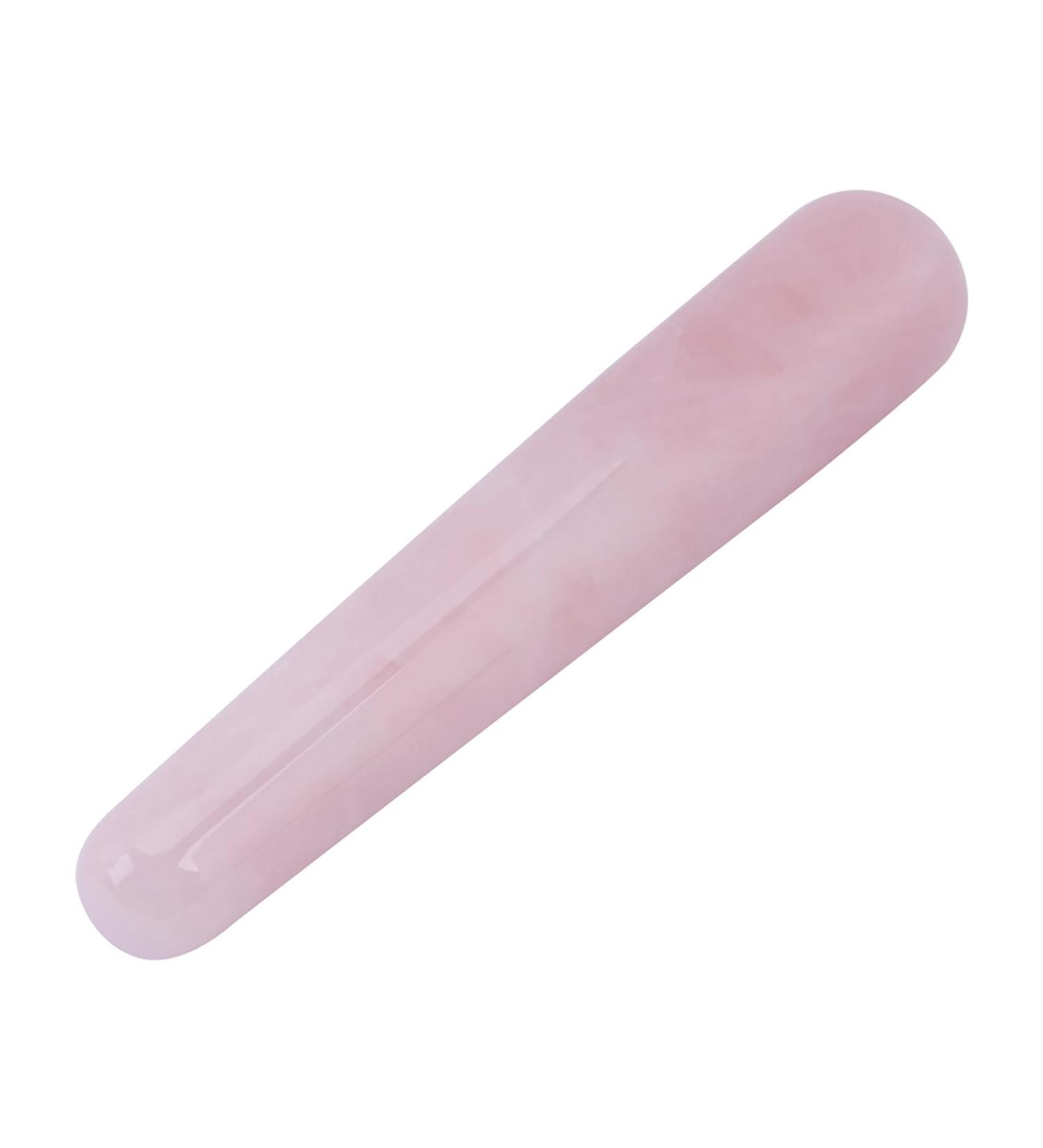 Rose Quartz Gua Sha & Jade Massage Tool - 1 Piece Polished Crystal Staff for Health & Relaxation | International Shipping Available - Buy Online on GoSupps.com