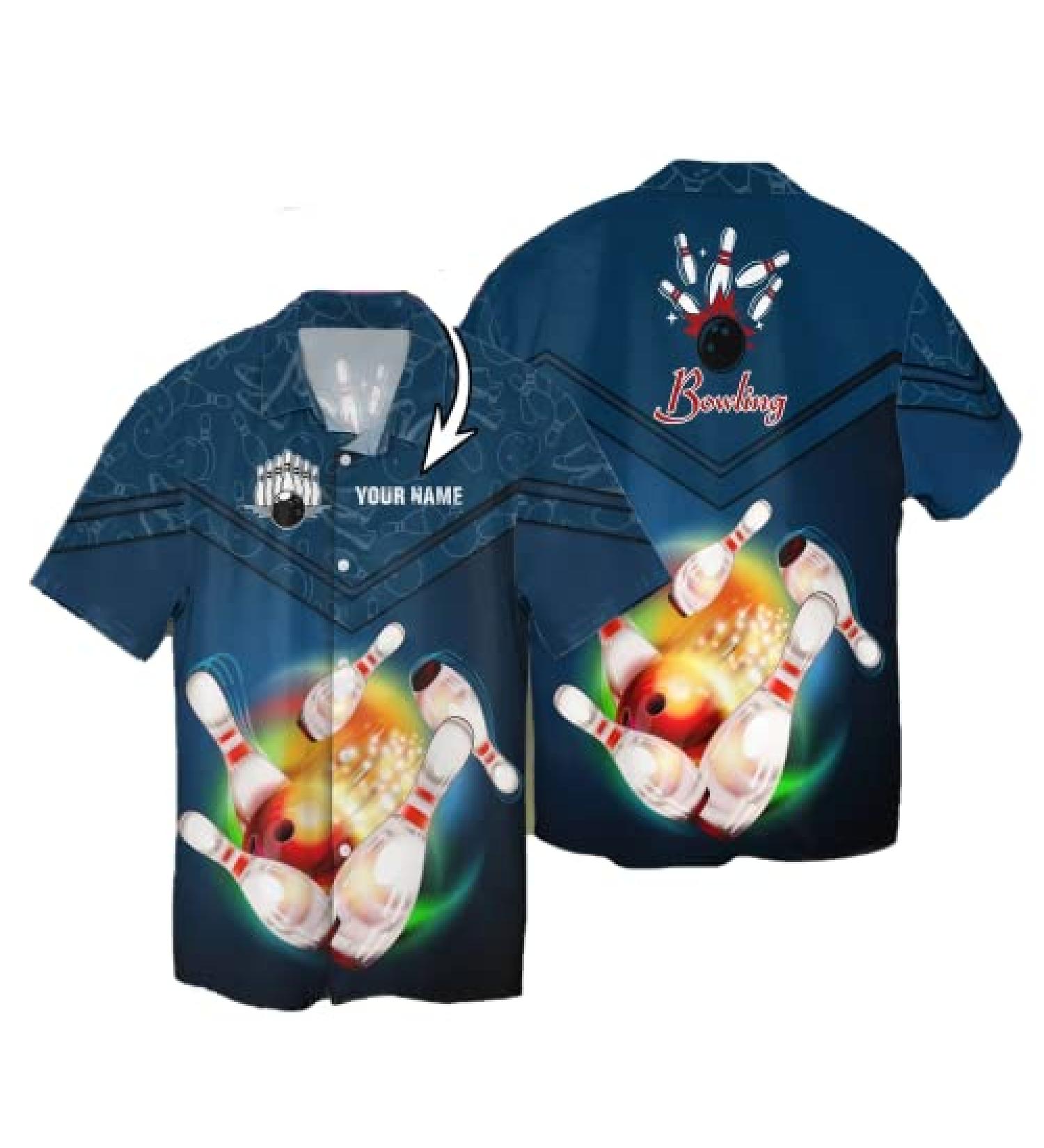 NAZENTI Personalized Bowling Hawaiian Shirt - Custom 3D Bowling Gift for Men & Women - Buy Online on GoSupps.com
