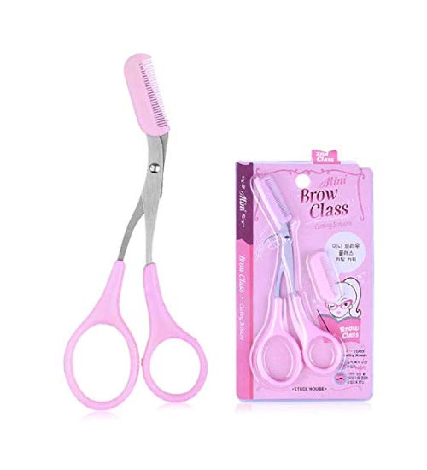 KDDOM Stainless Steel Eyebrow Scissors with Comb - Curved Trimmer for Grooming (Pink) - Buy Online on GoSupps.com