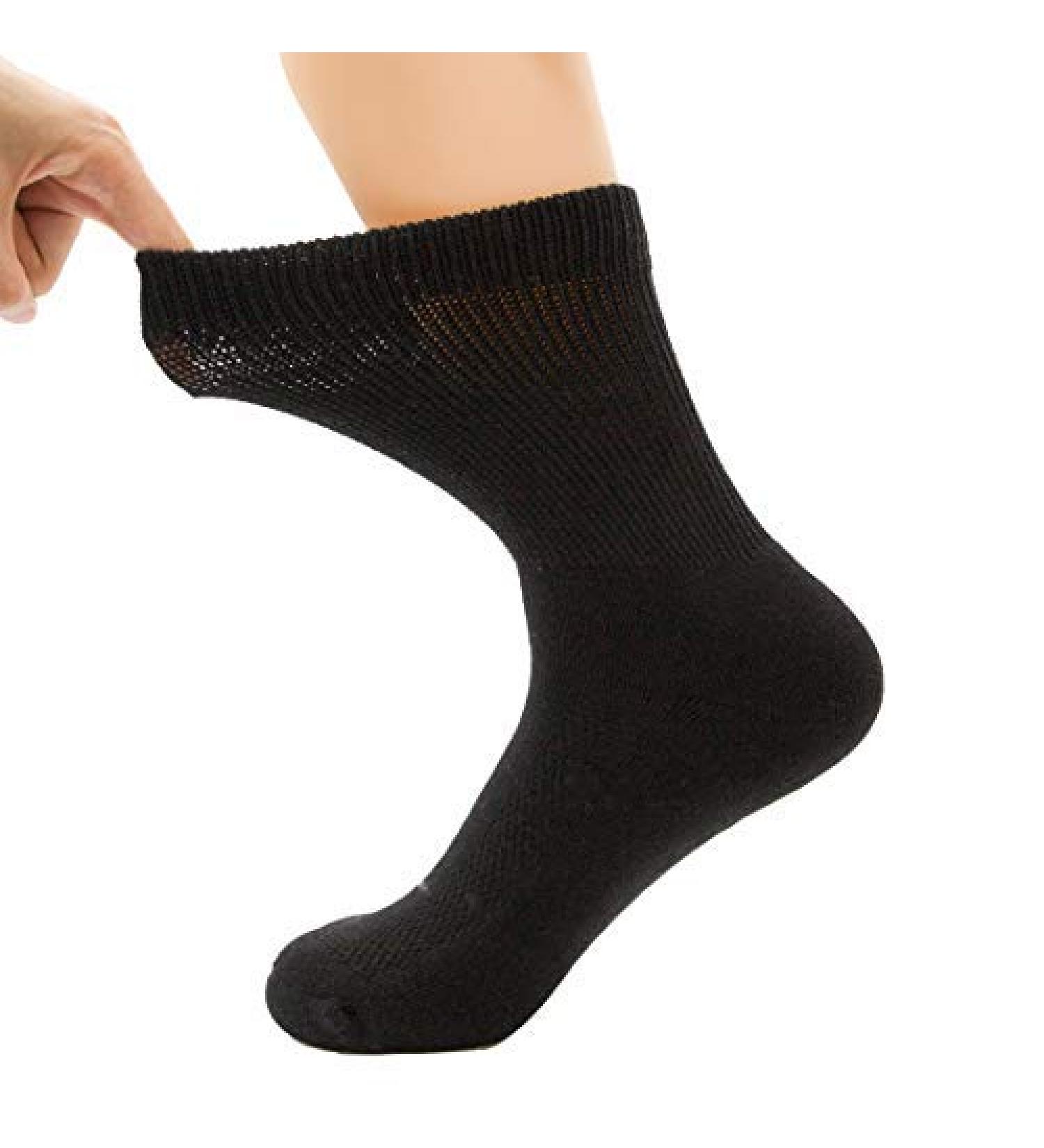 Copper Infused Diabetic Socks - Super Stretch Comfort for Men and Women (Black, 2 Pairs) - Buy Online on GoSupps.com