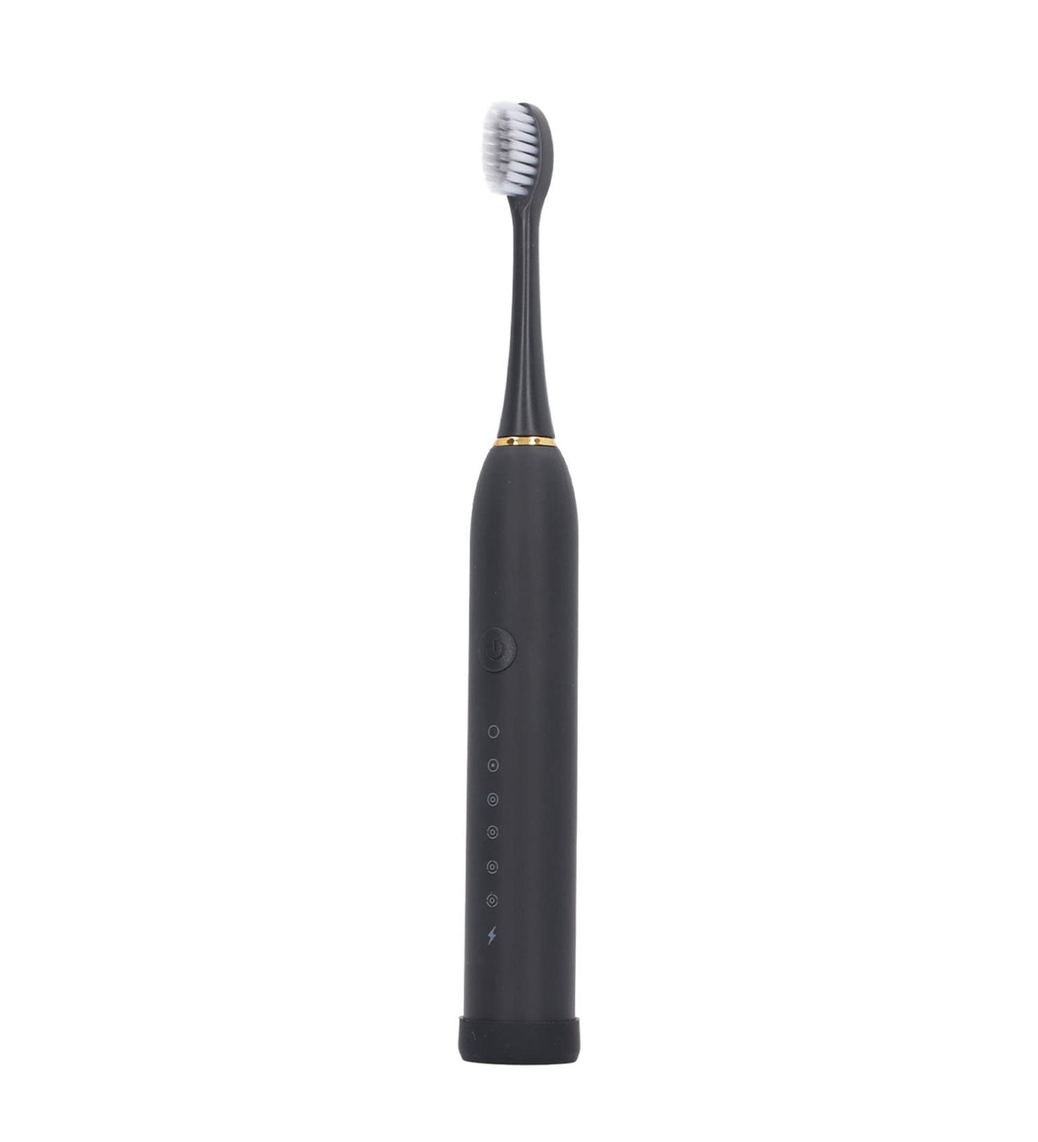 Buy IPX7 Electric Toothbrush - Waterproof Rechargeable 6 Modes 4 Heads - Best Automatic Black Toothbrush for Ultimate Oral Care - Buy Online on GoSupps.com