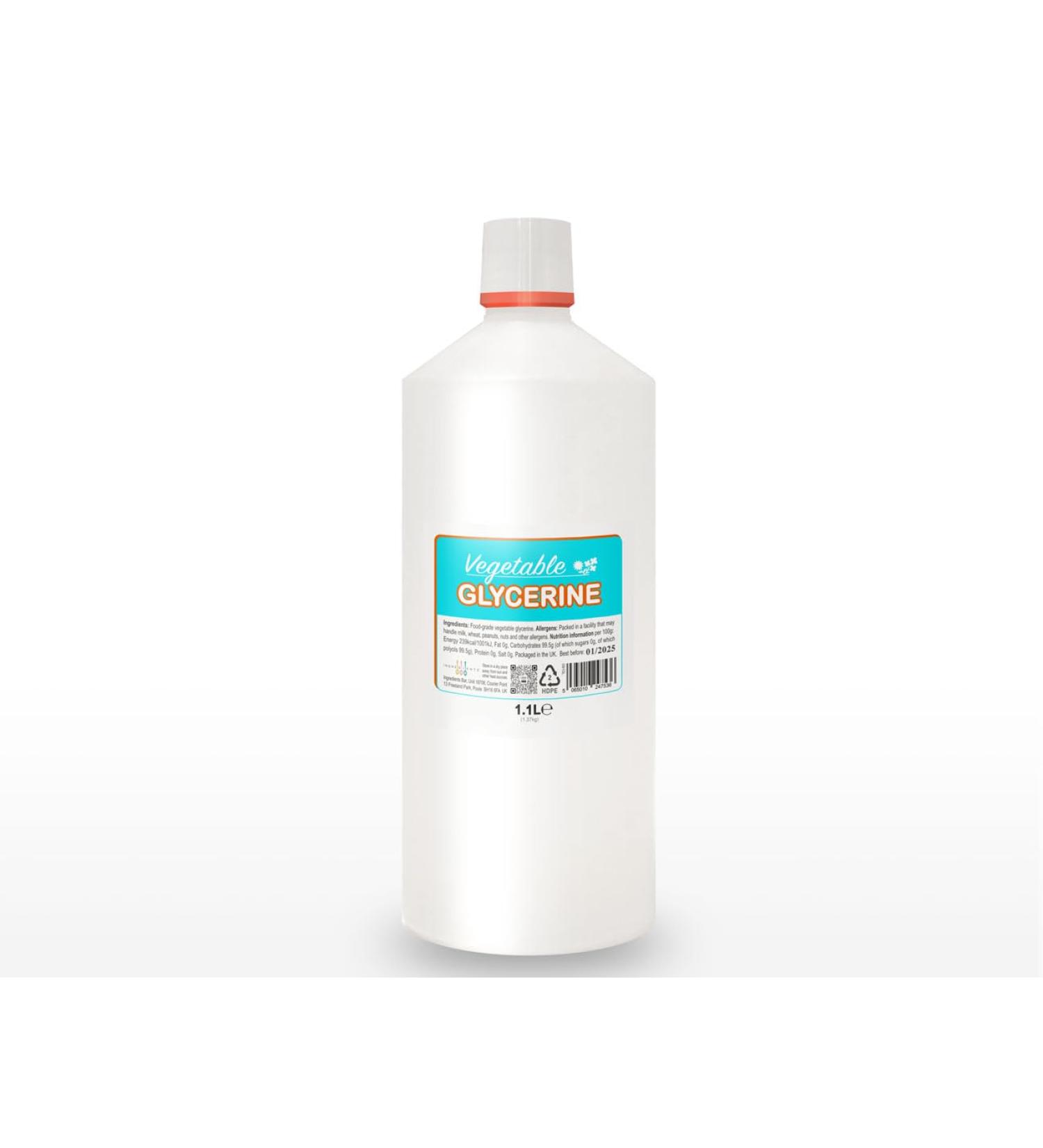 Vegetable Glycerine from Natural Origins (rapeseed sunflower) | Edible Food-Grade Skincare | 1.1 Litre (1.37kg)