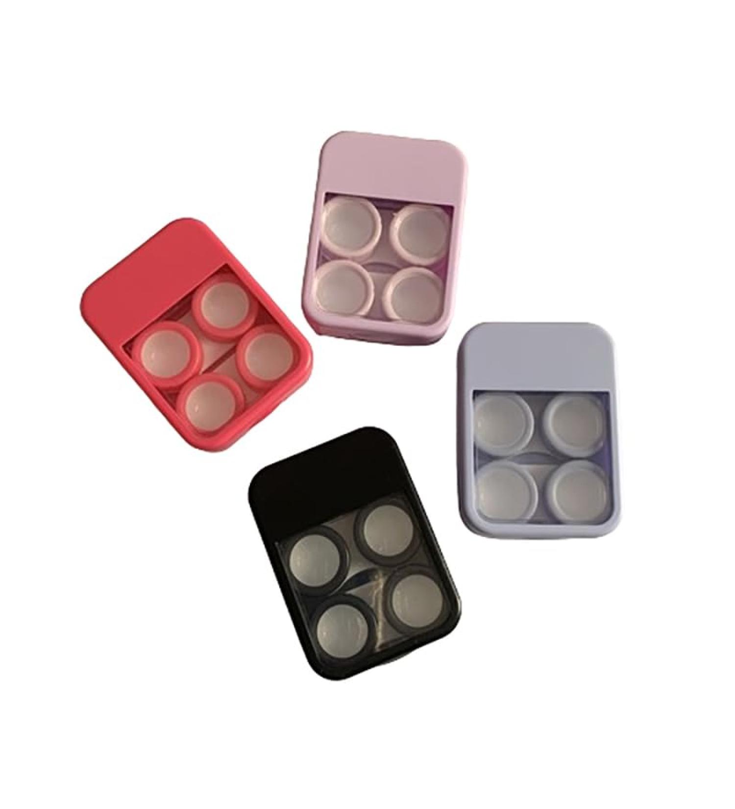 AOYEAH Portable Contact Lens Case with Mirror Travel Accessory & Organizer Set in Black for Easy Lens Care - Buy Online on GoSupps.com