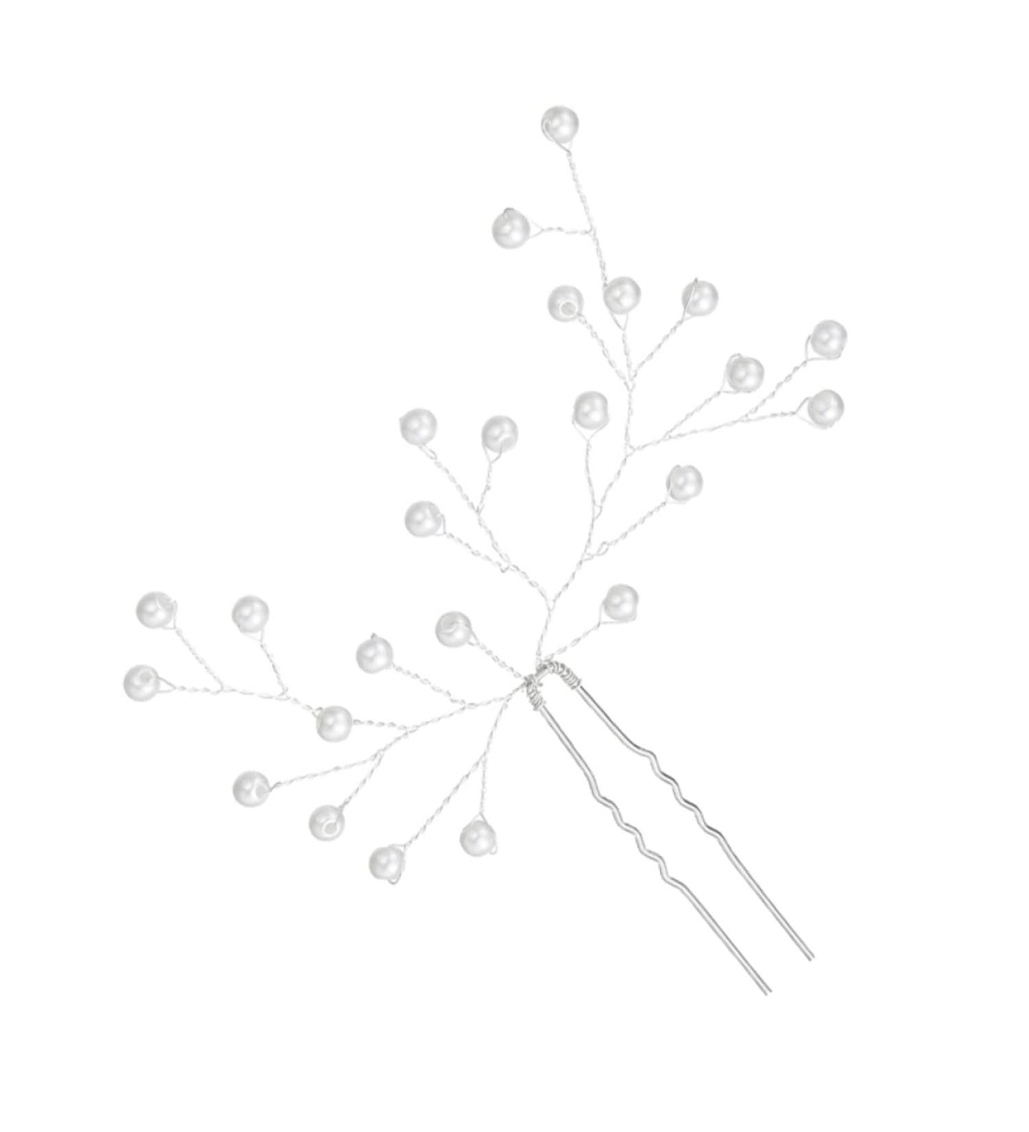 LALAFINA 1pc Faux Pearls Upunch U-shaped Hairpin Handmade Hair Clip Tiara Hair Pin Wedding Hairpin Hair Ornament U Pearl Hairpin Decorative Hairpi European and American Headgear - Buy Online on GoSupps.com