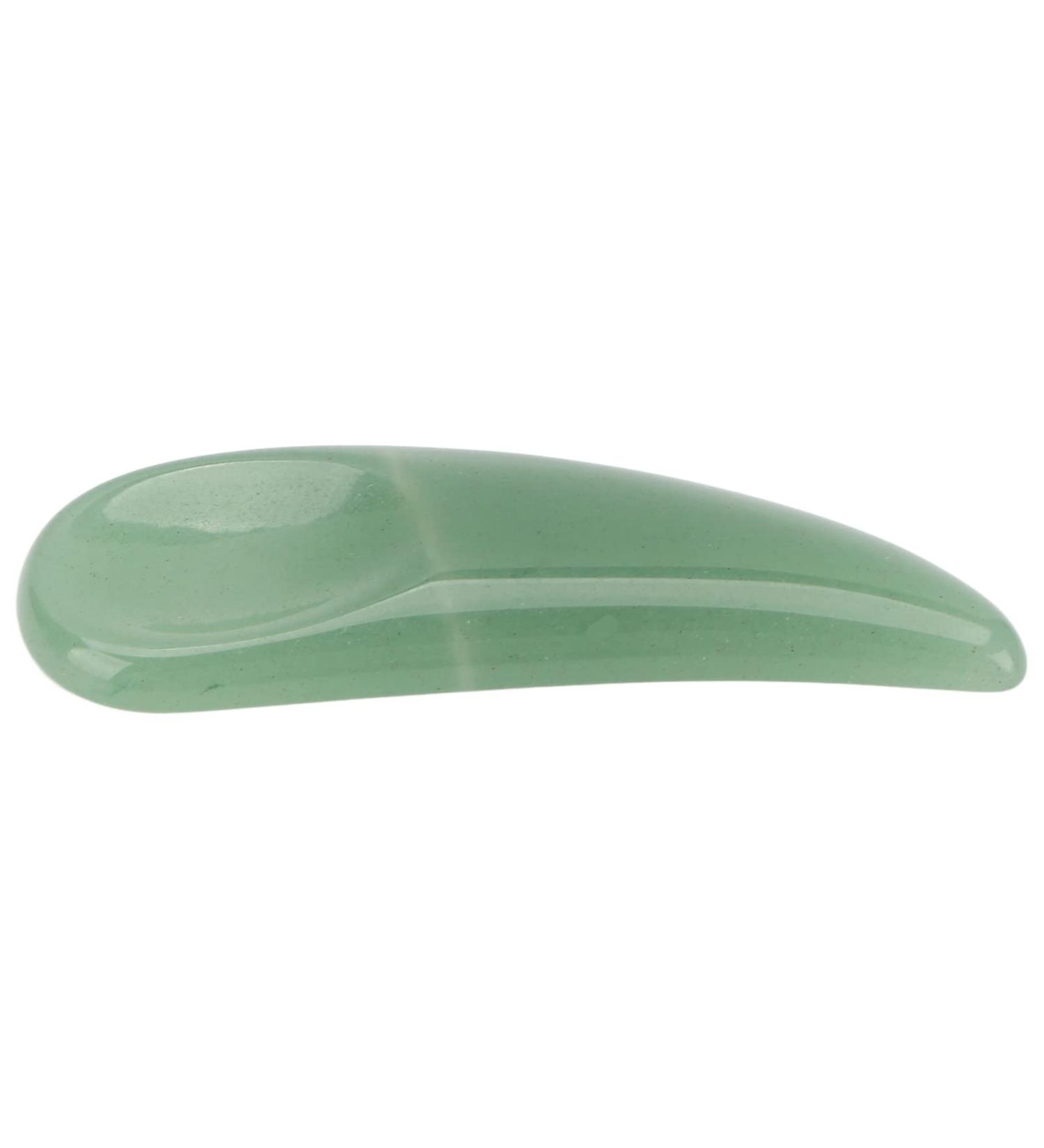 Curved Cosmetic Spatula - Mini Gua Sha Jadestone for Eye Cream & Makeup Application | International Shipping - Buy Online on GoSupps.com