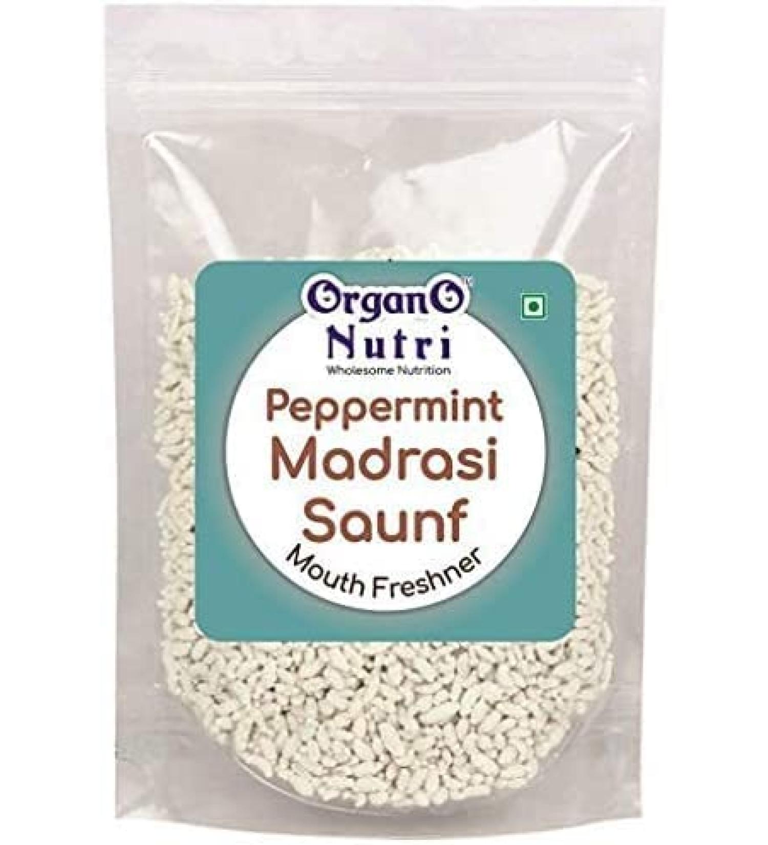 AOZA Organo Nutri Peppermint Mouth Freshener Sweet Madrasi Saunf (450 g) - Buy Online on GoSupps.com