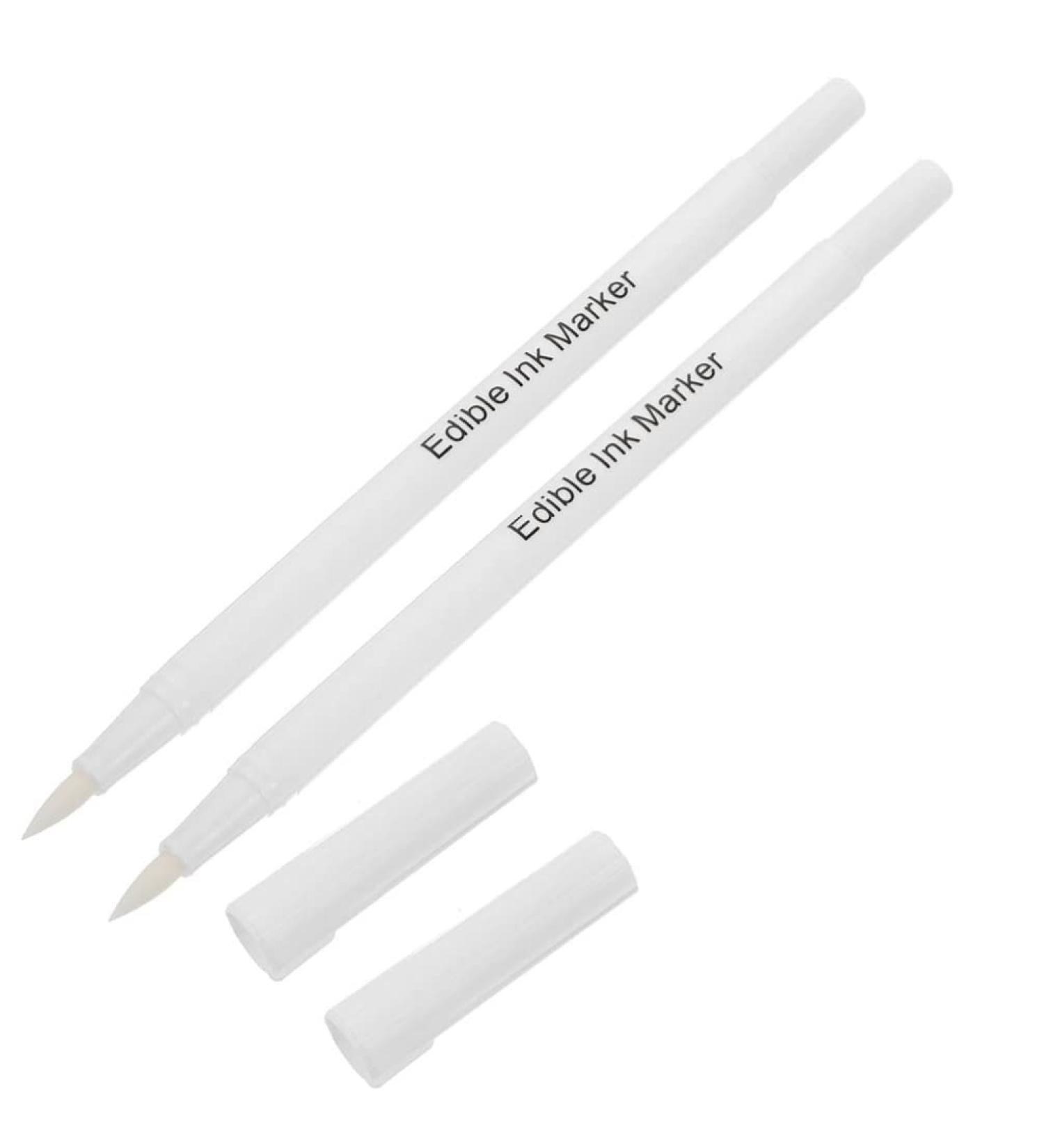 White Edible Markers 2Pc Food Coloring Markers Double Sided Food Coloring Pens Edible Gourmet Writer Food Grade Decorator Pen for Fondant Cookies Cakes Frosting Easter Eggs Writing Party Decorating - Buy Online on GoSupps.com