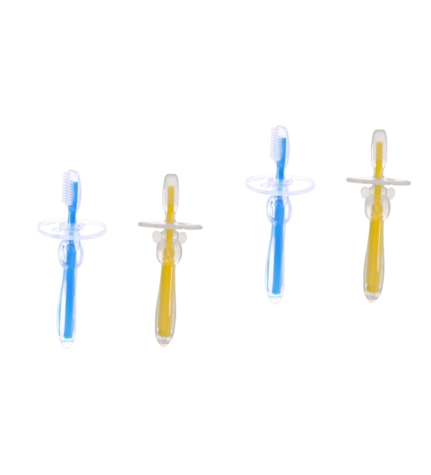 Minkissy 4-Piece Soft Bristle Training Toothbrush Set for Toddlers | Children's Milk Teeth Accessories & Toys - Buy Online on GoSupps.com
