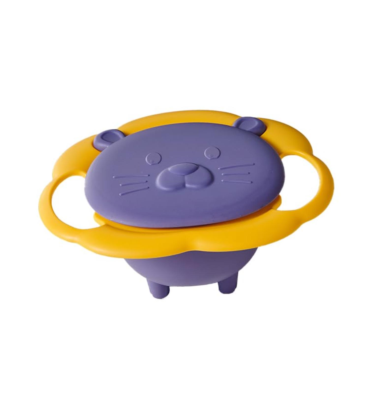 Kids Rotating Spill-Proof Bowl - 360 Baby Gyro Bowl for Toddlers | Purple Tableware - Buy Online on GoSupps.com