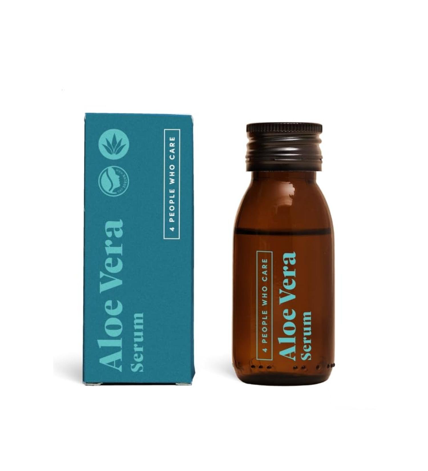 4peoplewhocare Organic Aloe Vera Gel 50 ml - 99.6% Aloe Vera Content - Pure High Dosage Vegan - No Thickening Agents - Soothing Facial Toner After Sun Serum for Face and Body - Buy Online on GoSupps.com