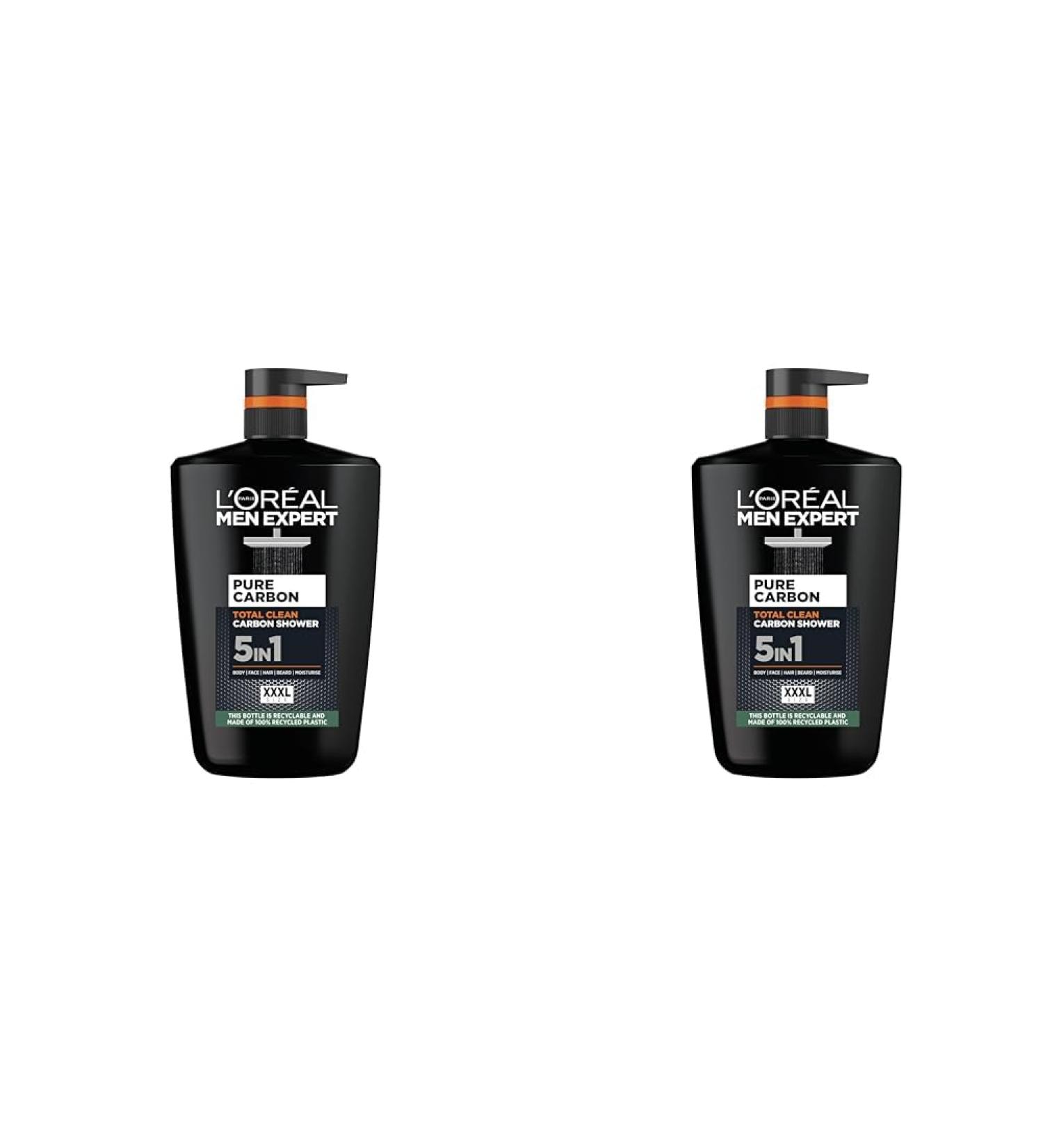 L'Or al Men Expert Pure Carbon Shower Gel Large XXL 1L (Pack of 2) Pure Carbon 1 l (Pack of 2) - Buy Online on GoSupps.com