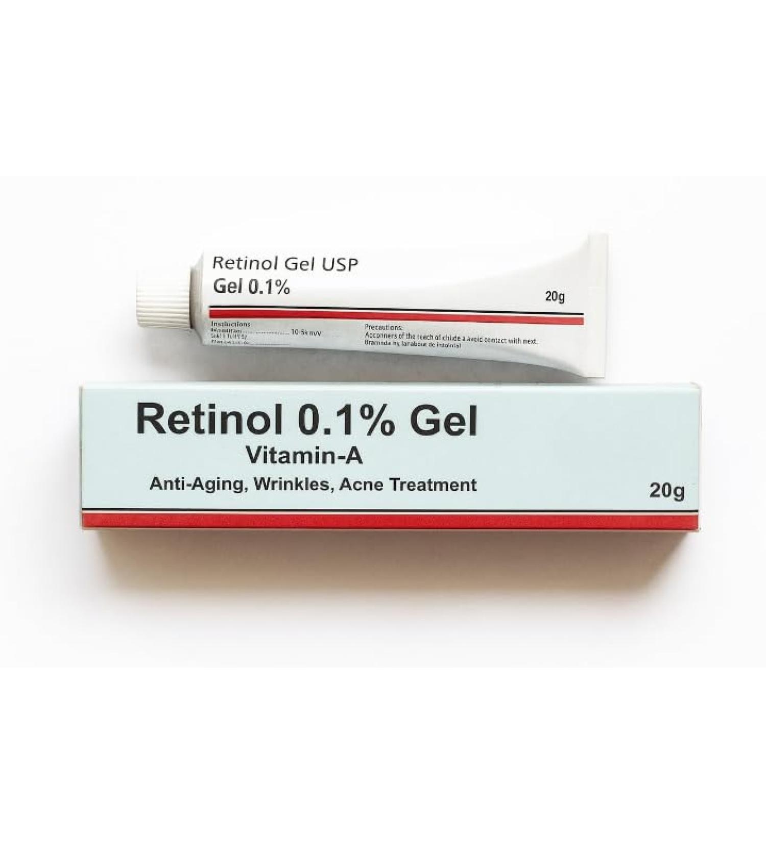 Retinol Gel 0.1 Vitamin A Repairs Fine Lines & Wrinkles Scar Treatment Age and Sun Spots Anti-Aging Formula Gel 20 Grams - Buy Online on GoSupps.com