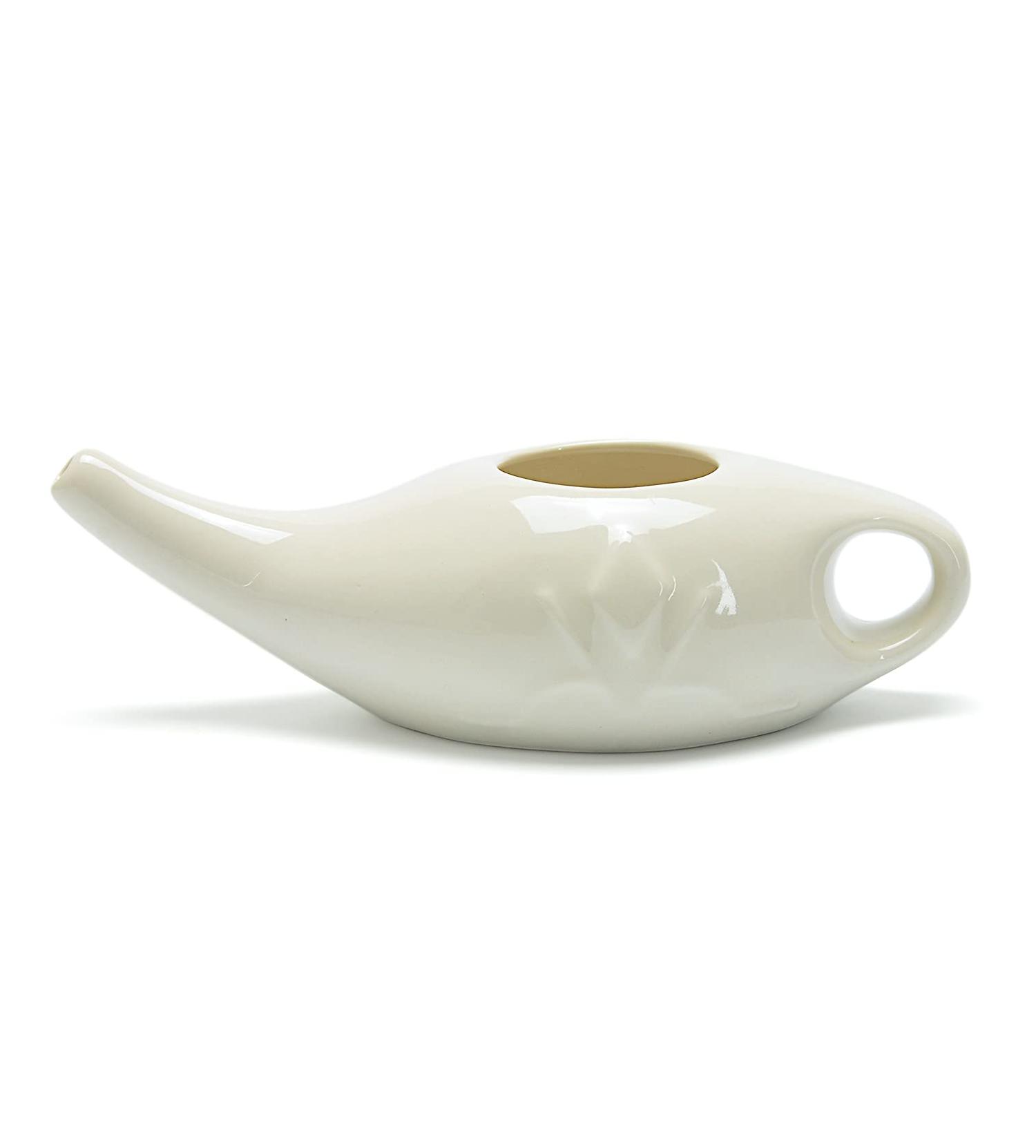 Ceramic Neti Pot for Nasal Sinus Cleansing - Microwave & Dishwasher Safe - Petite 1 Count - Buy Online on GoSupps.com