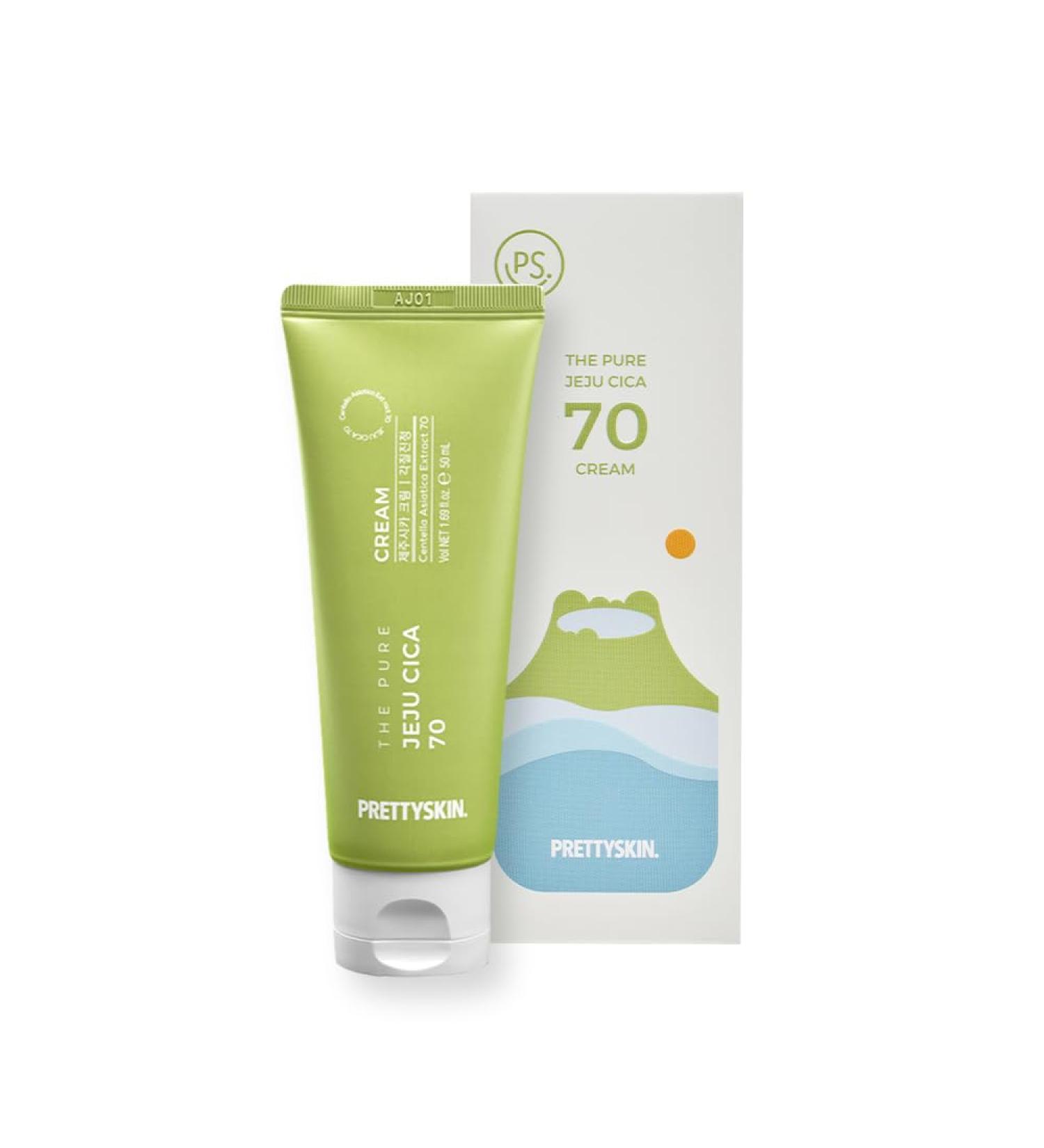 Buy PS.PRETTYSKIN Pure Jeju Cica 70% Facial Cream 50ml | Hypoallergenic Ginseng & Propolis Extract for All Skin Types - Buy Online on GoSupps.com