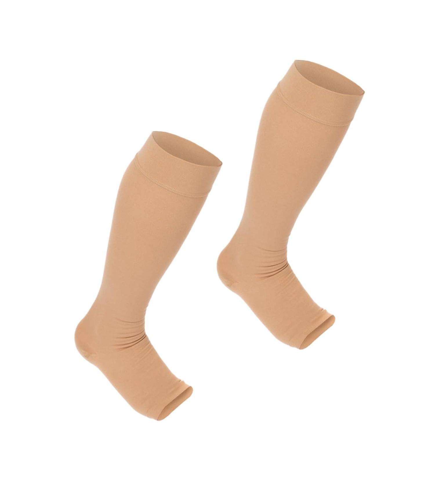 Buy Women's Open Toe Compression Socks | Calf Sleeve Stockings for Travel & Comfort - Buy Online on GoSupps.com