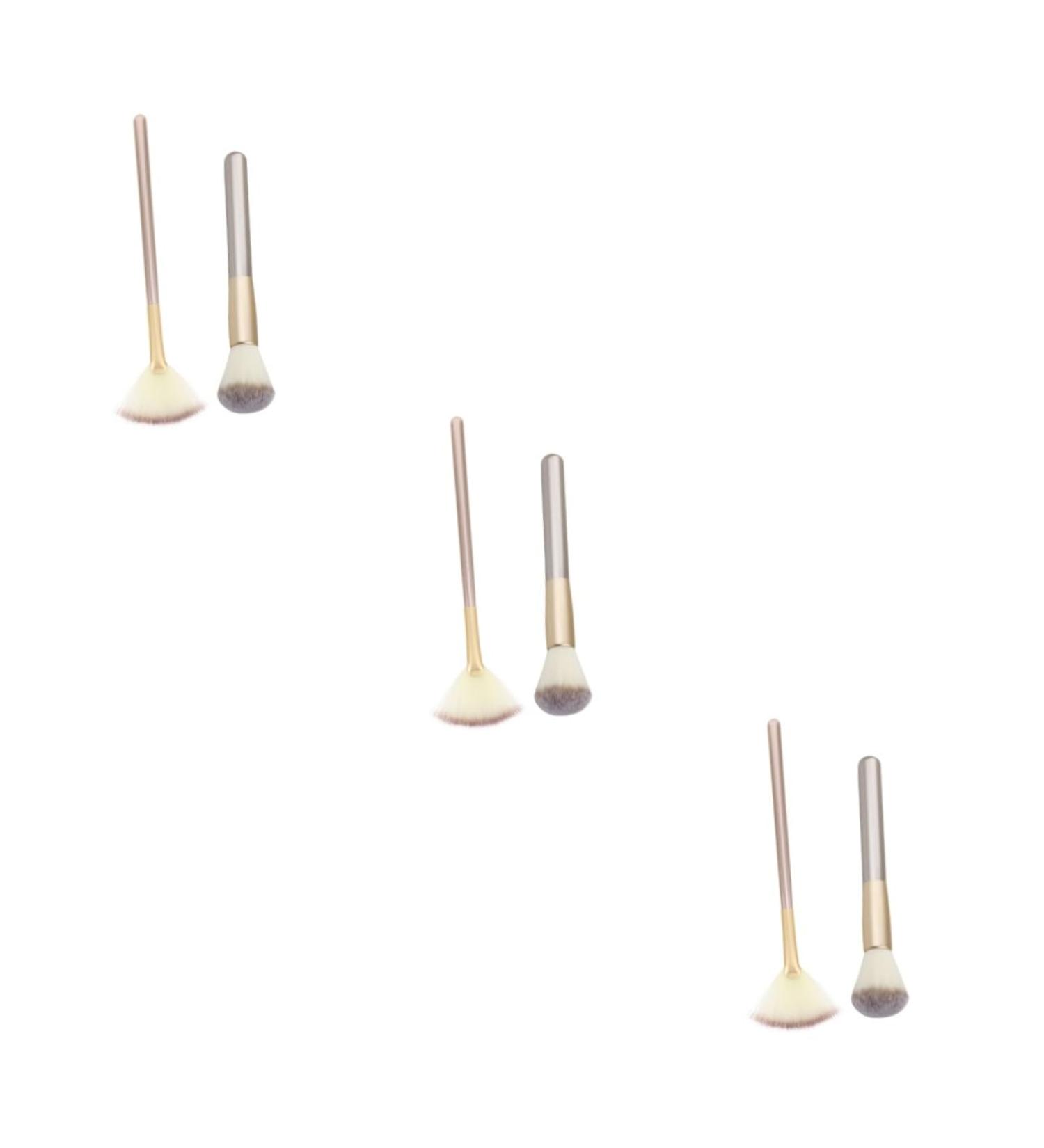 POPETPOP 3 Sets Makeup Brush Face Tools Makeup Fan Facial Brush Face Wash Brush Blush Makeup Highlighter Make up for Face Contour Brush Major Woman Wooden Handle - Buy Online on GoSupps.com