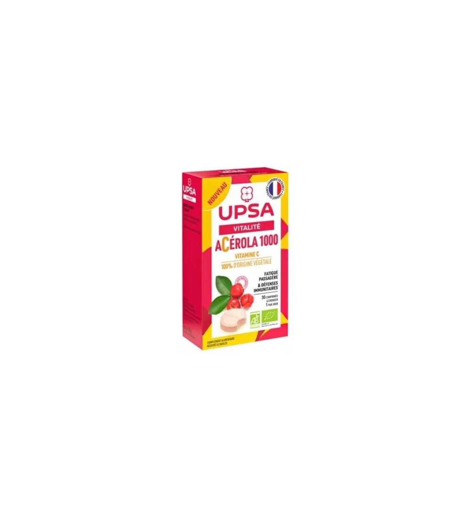 UPSA - Ac rola 1000 - Compl ment Alimentaire Croquer - Vitamine C Naturelle - Immunit Fatigue D fenses Naturelles - 30 comprim s