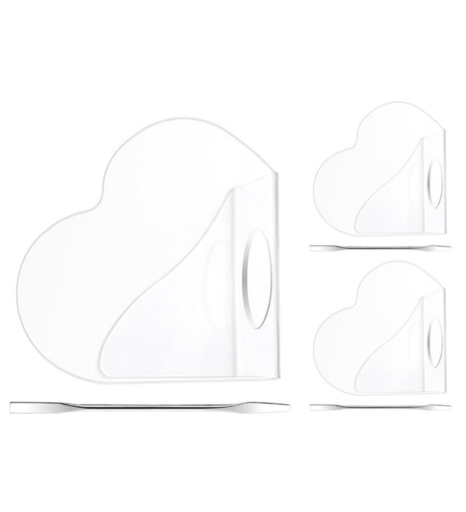 POPETPOP Heart Shaped Makeup Mixing Palette Set - Acrylic Cosmetic Palettes with Spatula for Foundation Eye Shadow & Nail Art - International Shipping Available - Buy Online on GoSupps.com