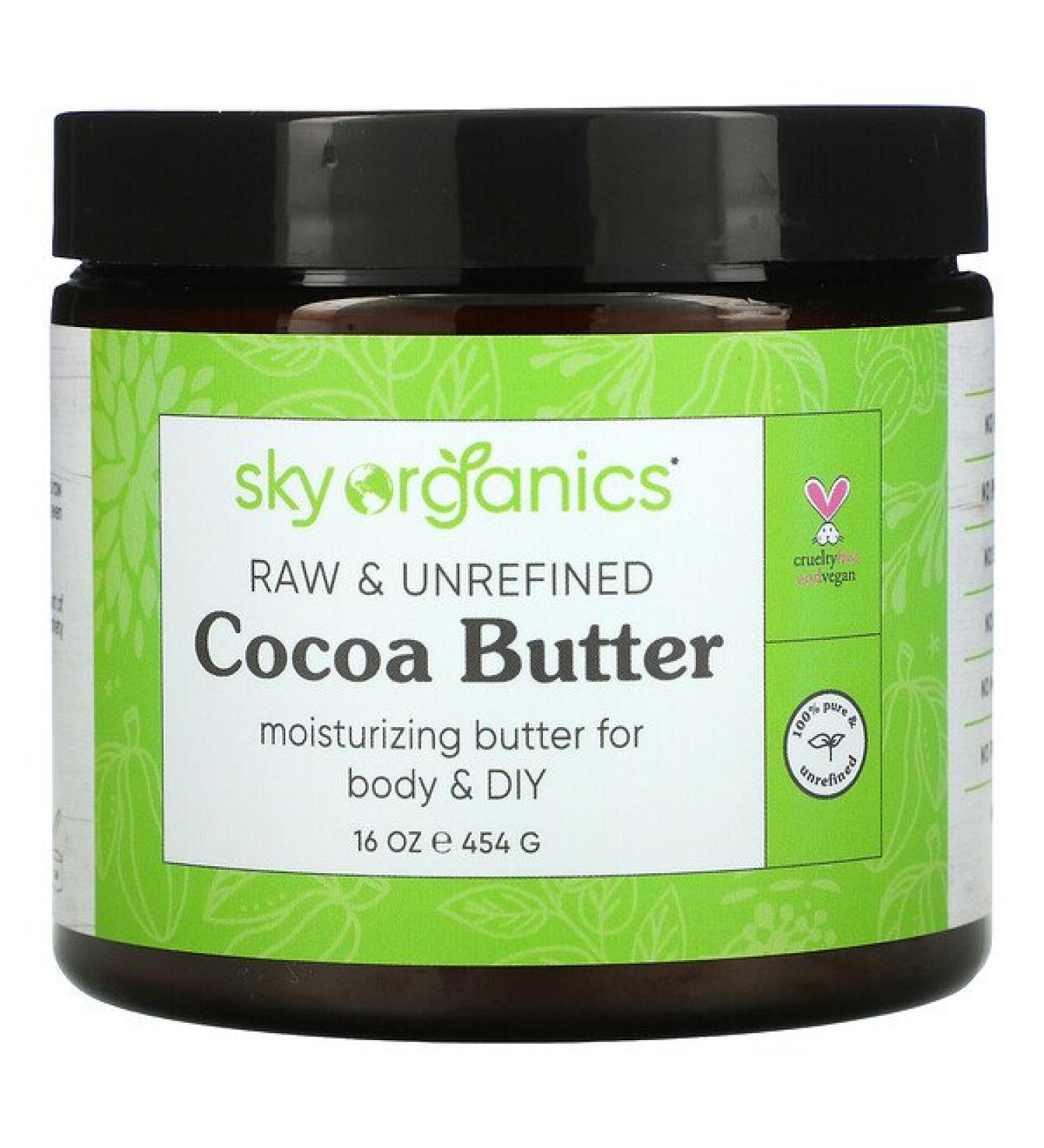 Sky Organics Raw & Unrefined Cocoa Butter 16 oz (454 g)