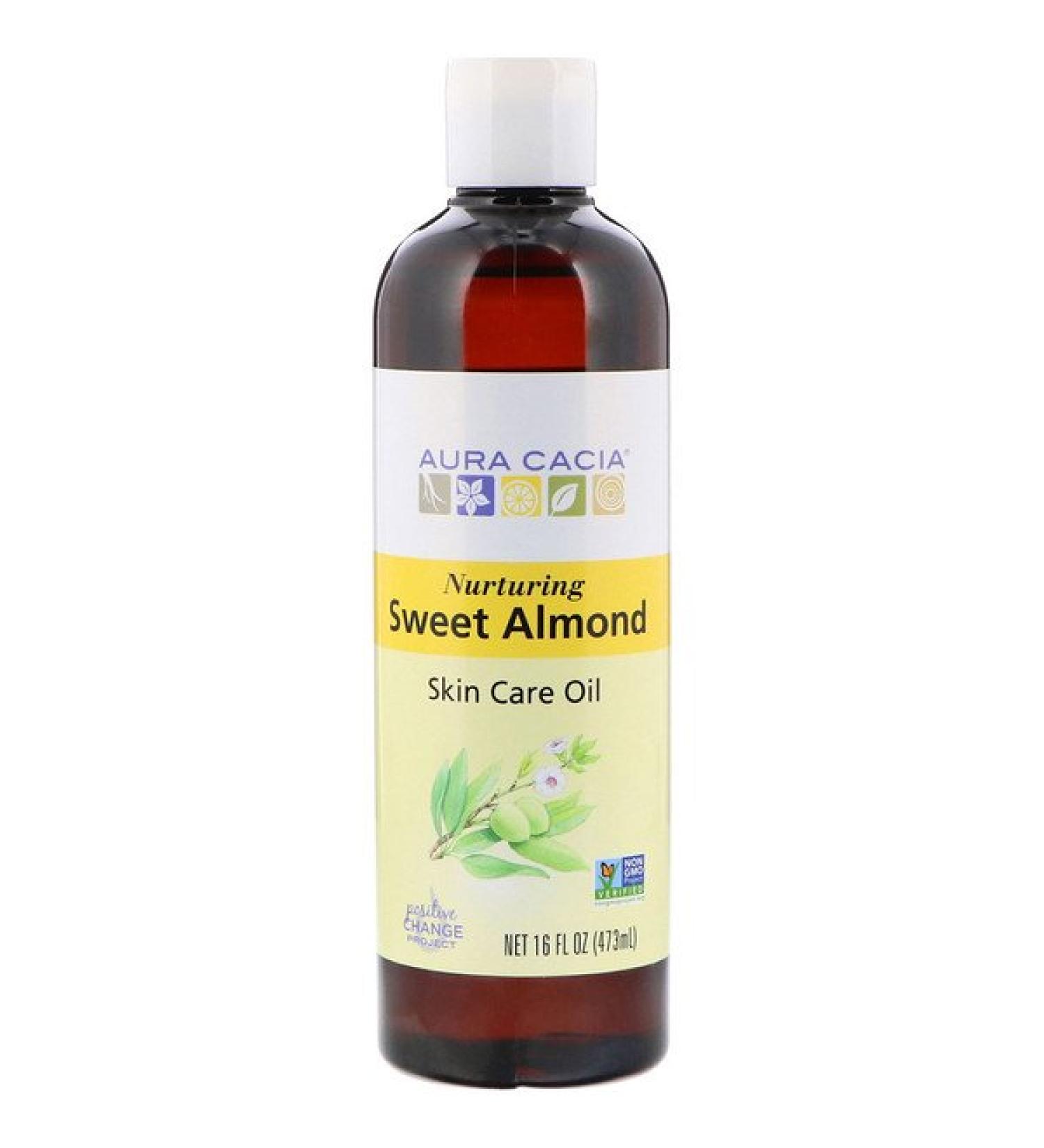 Aura Cacia Skin Care Oil Nurturing Sweet Almond 16 fl oz (473 ml)