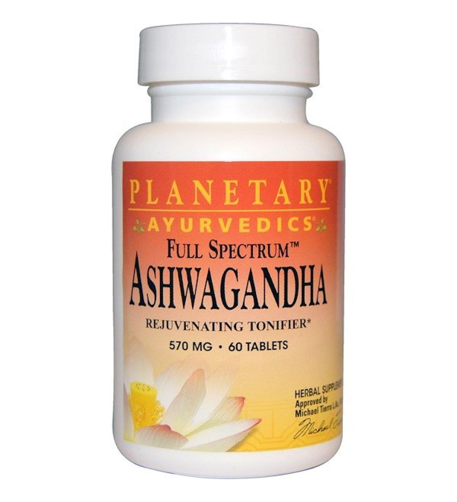 Planetary Herbals Ayurvedics Full Spectrum Ashwagandha 570 mg 60 Tablets