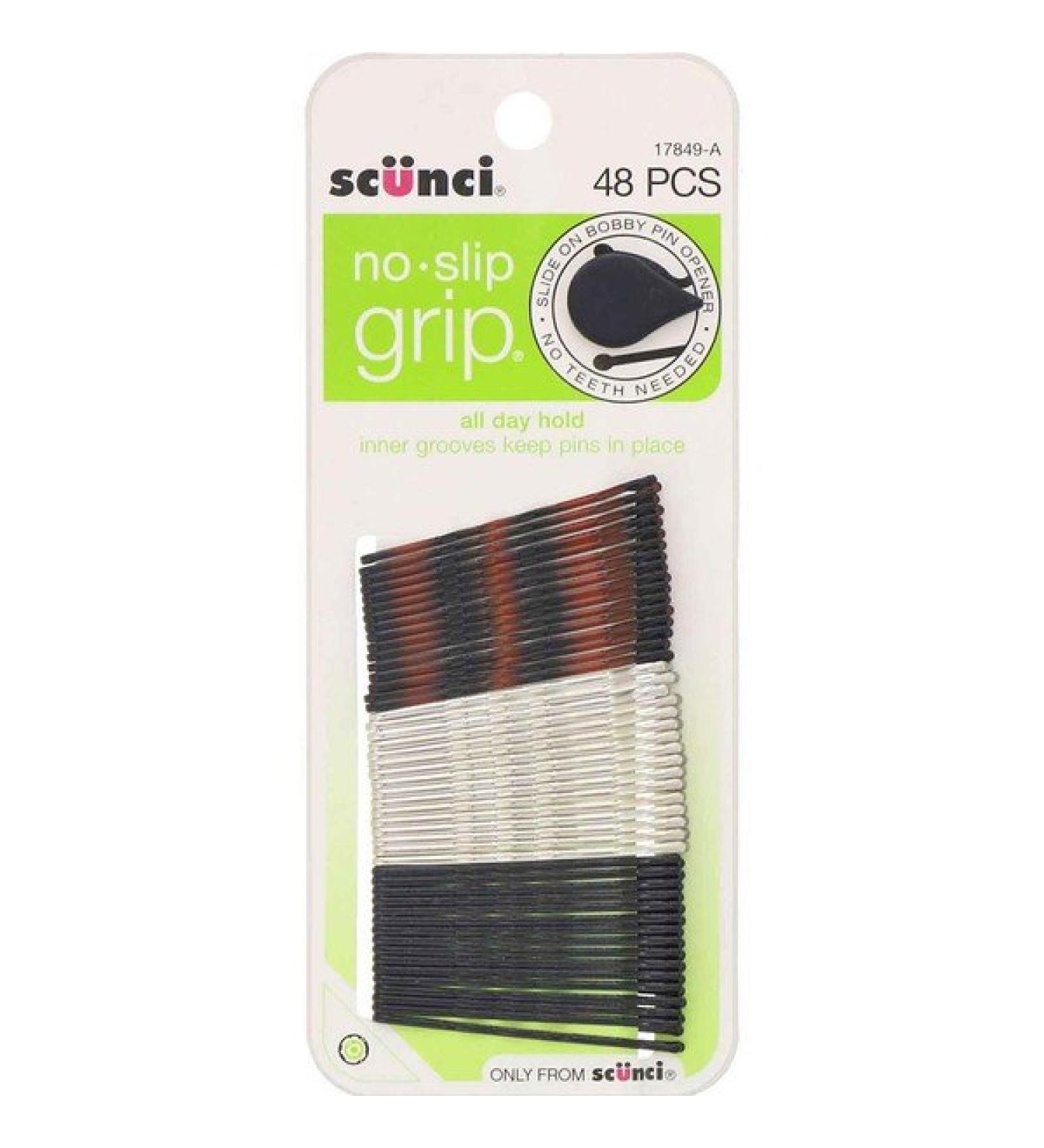 Scunci No Slip Grip All Day Hold Bobby Pin Assorted Colors 48 Pieces