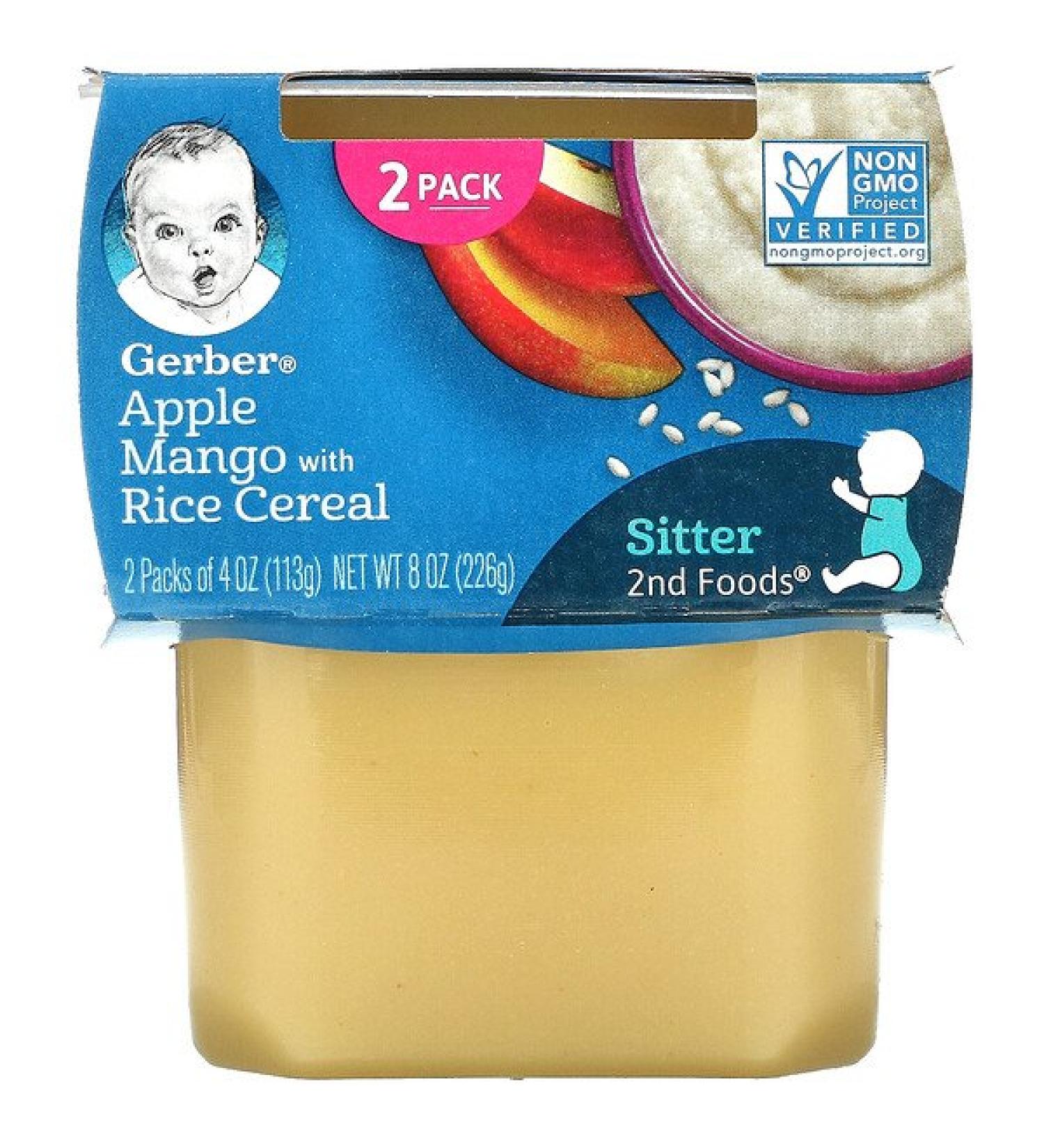 Gerber Apple Mango Rice Cereal 2nd Foods - 2 Pack (4 oz) | Healthy Baby Food - Buy Online on GoSupps.com