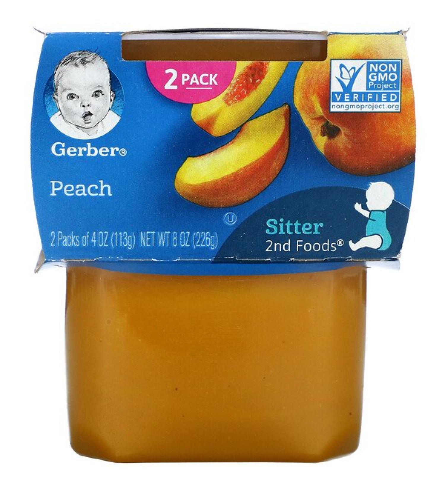 Gerber Peach 2nd Foods 4 oz - Organic Baby Food 2 Pack, Healthy Snacks - Buy Online on GoSupps.com