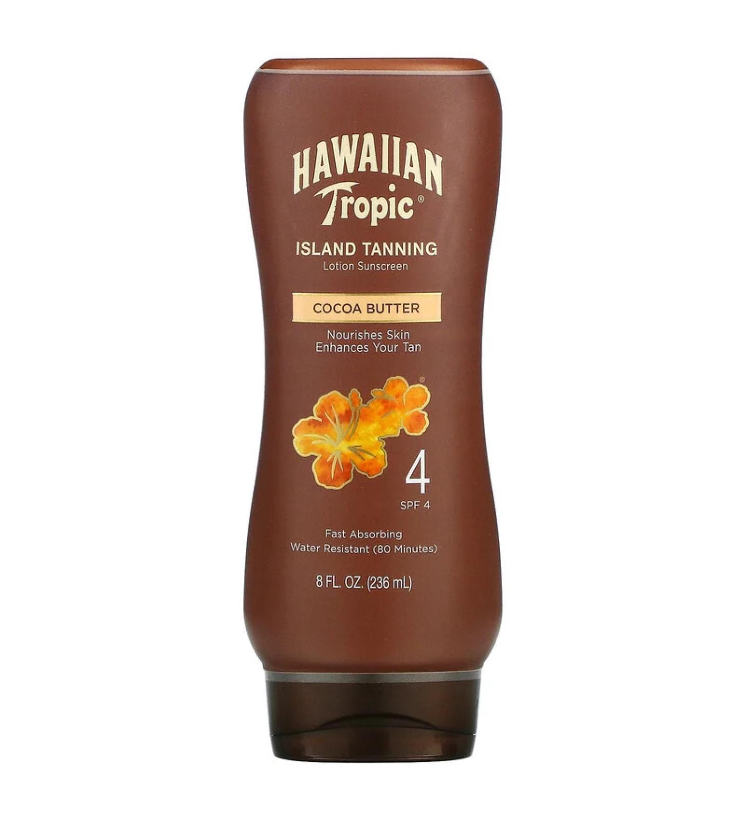 Hawaiian Tropic Tanning Lotion Sunscreen SPF 4 - 8 fl oz (236 ml) | Safe Sun Protection - Buy Online on GoSupps.com