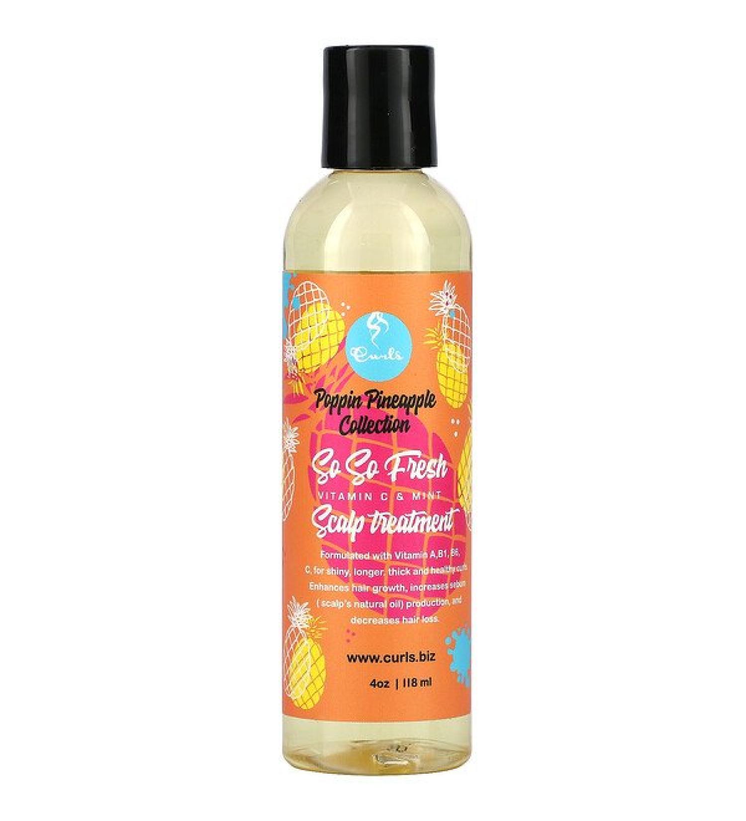 Curls Poppin Pineapple Collection So So Fresh Scalp Treatment Vitamin C & Mint 4 oz (118 ml)