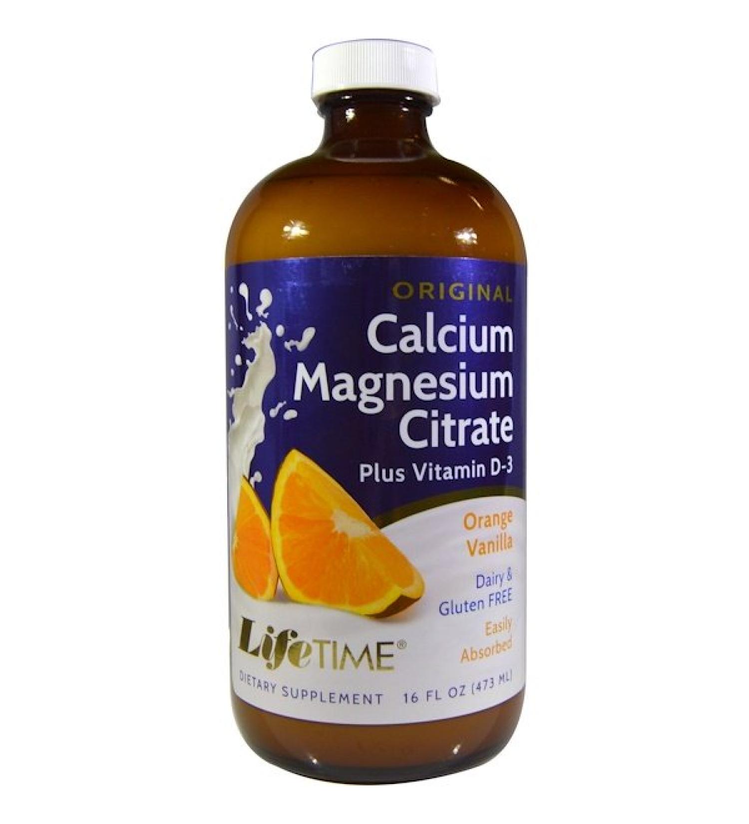 LifeTime Vitamins Calcium Magnesium Citrate Plus Vitamin D-3 Orange Vanilla 16 fl oz (473 ml)