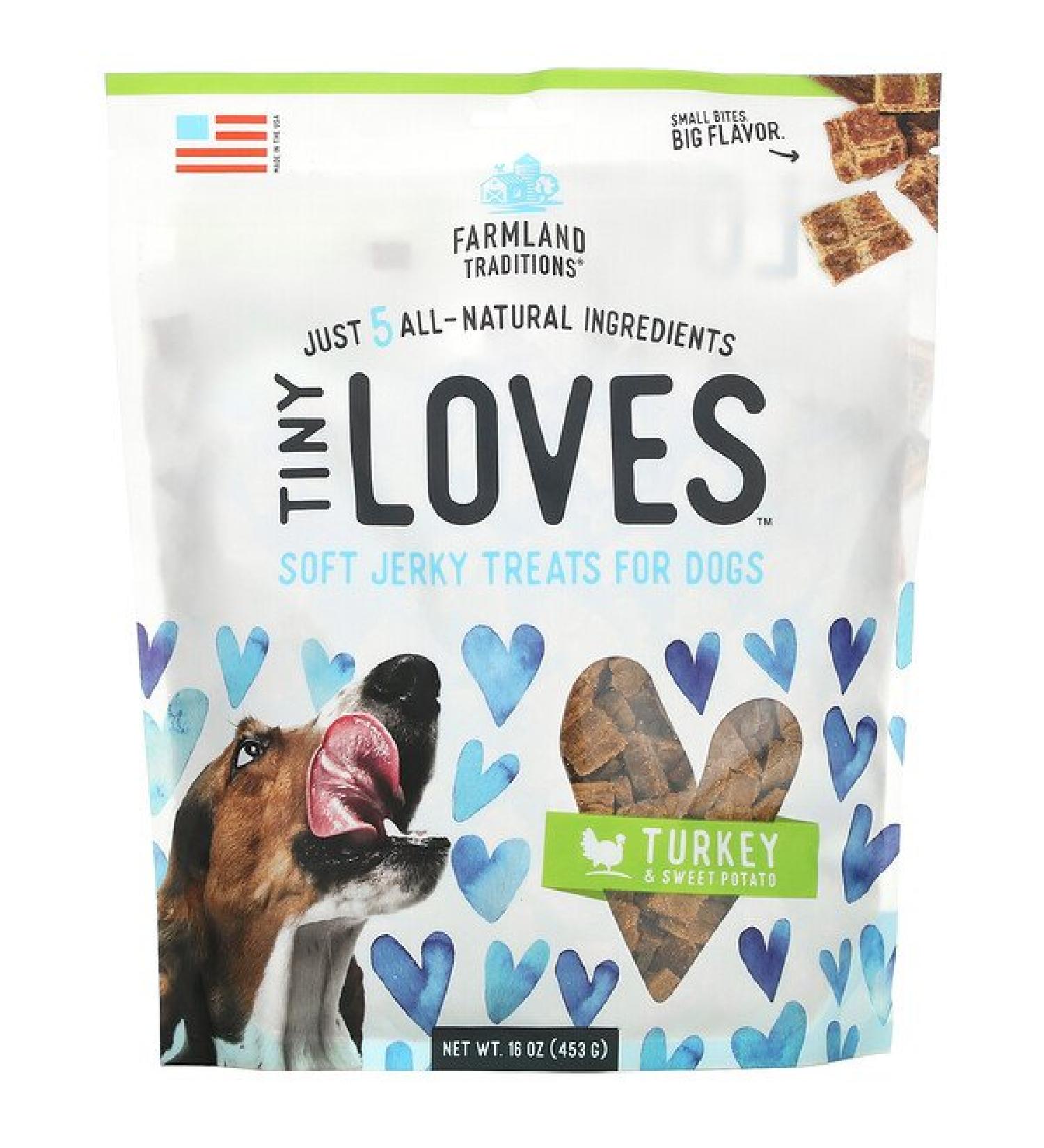 Farmland Traditions Tiny Loves Soft Jerky Treats For Dogs Turkey & Sweet Potato 16 oz (453 g)