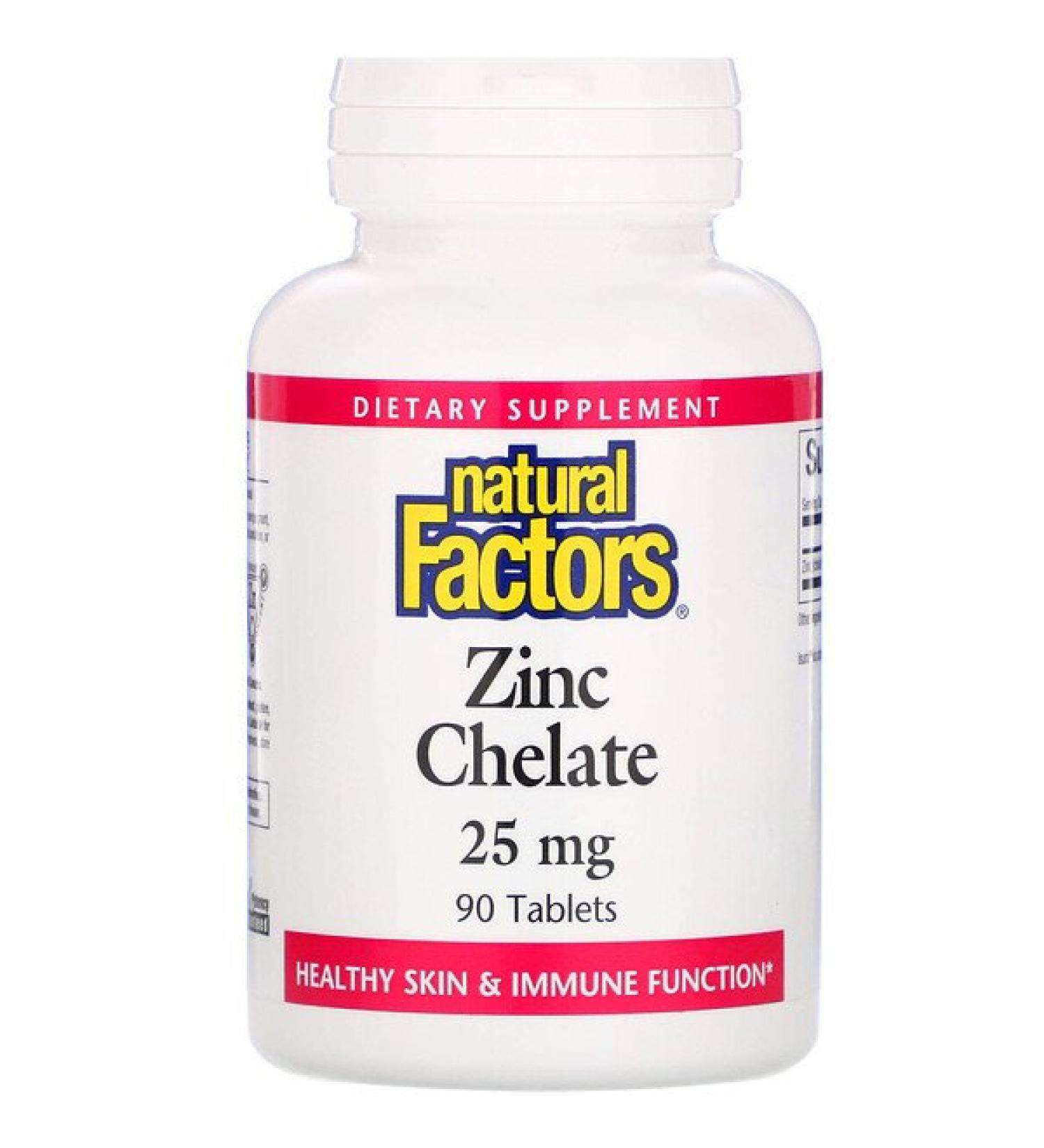 Natural Factors Zinc Chelate 25 mg 90 Tablets