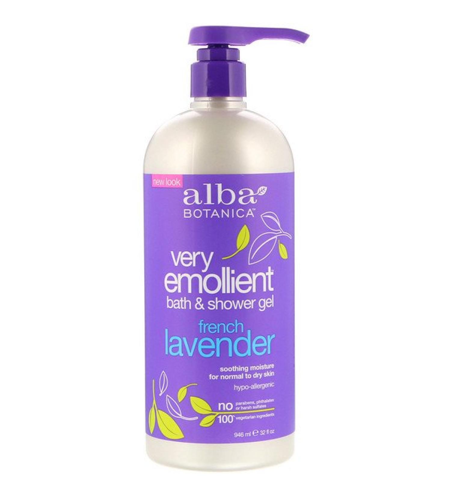Alba Botanica Very Emollient Bath & Shower Gel French Lavender 32 fl oz (946 ml)