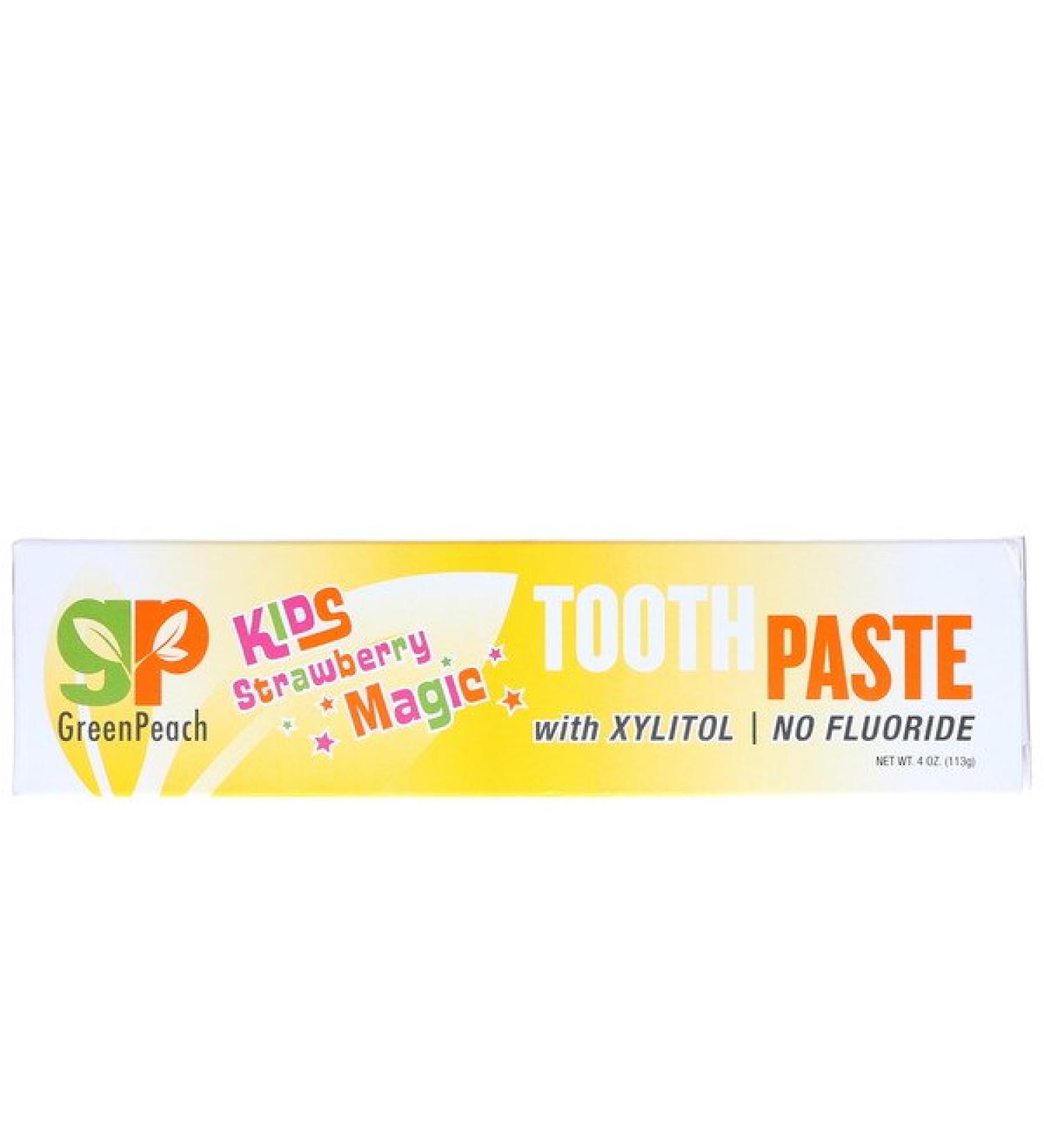 GreenPeach Kids Strawberry Magic Toothpaste 4 oz (113 g)